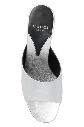 Gucci o1s1wg110225 Women's Interlocking G Heel Sandals in Silver Size US 8 / IT 38 - 6 Thumbnail