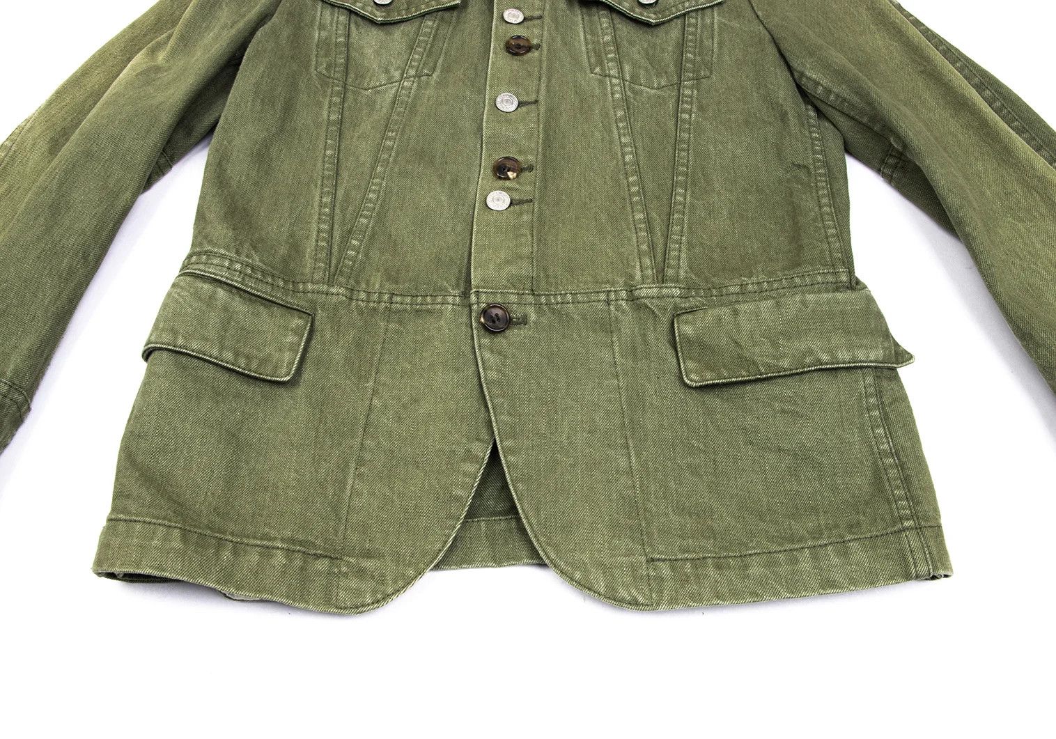 Junya Watanabe Button Design Denim Tailored Jacket in Khaki Size US M / EU 48-50 / 2 - 12 Thumbnail