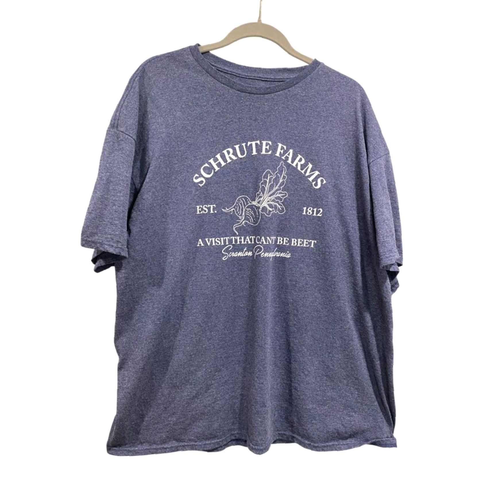 Vintage VINTAGE The Office Shirt XXL Mens Tshirt Schrute Farms Scranton Pennsylvania Blue 2XL Mens Big & Tall Size US XXL / EU 58 / 5 - 2 Thumbnail