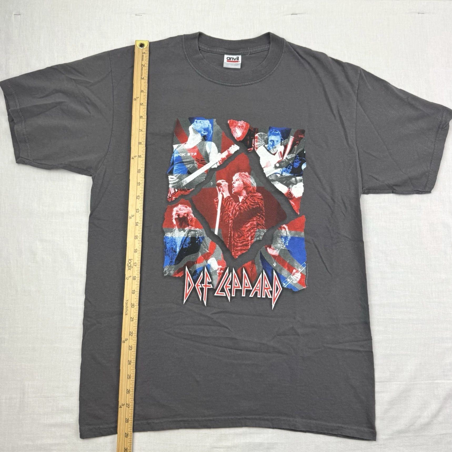 Anvil VINTAGE Def Leppard T Shirt Men Large Gray Graphic Band Tee 90s Rock N Roll Concert Tee Size US L / EU 52-54 / 3 - 5 Thumbnail