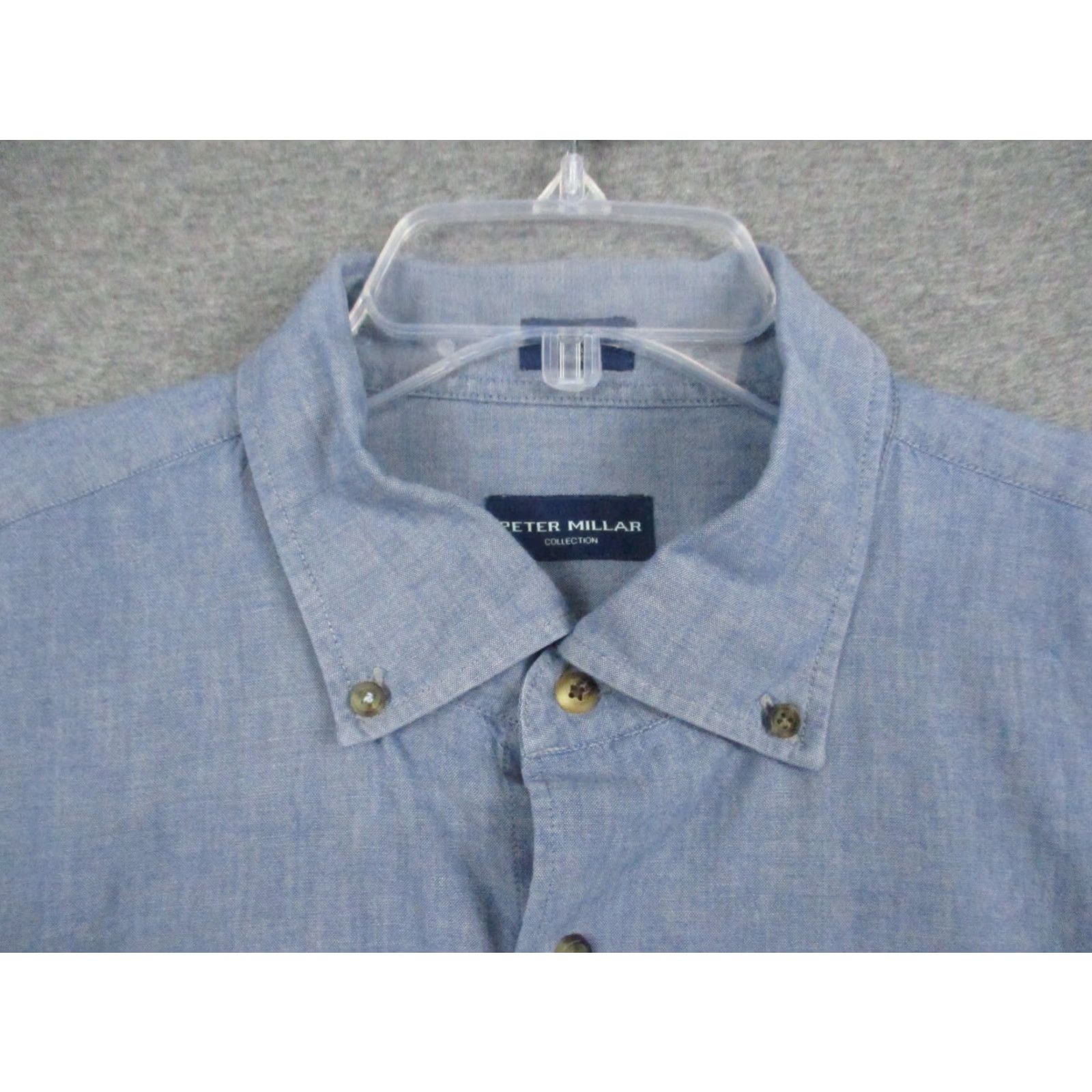 Peter Millar Peter Millar Mens Shirt XL Cotton Blue Long Sleeve Button-Up Shirt Size US XL / EU 56 / 4 - 2 Thumbnail