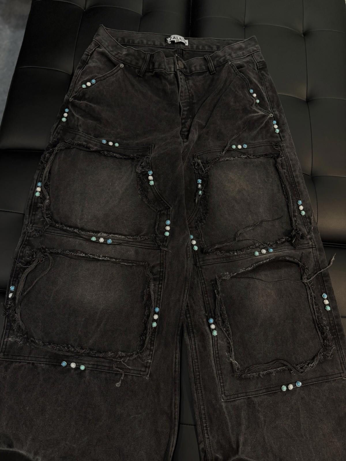 Vale Valley Baggy Denim Black Jeans Size 36 (NEW) Pants Crystal Size US 36 / EU 52 - 5 Thumbnail