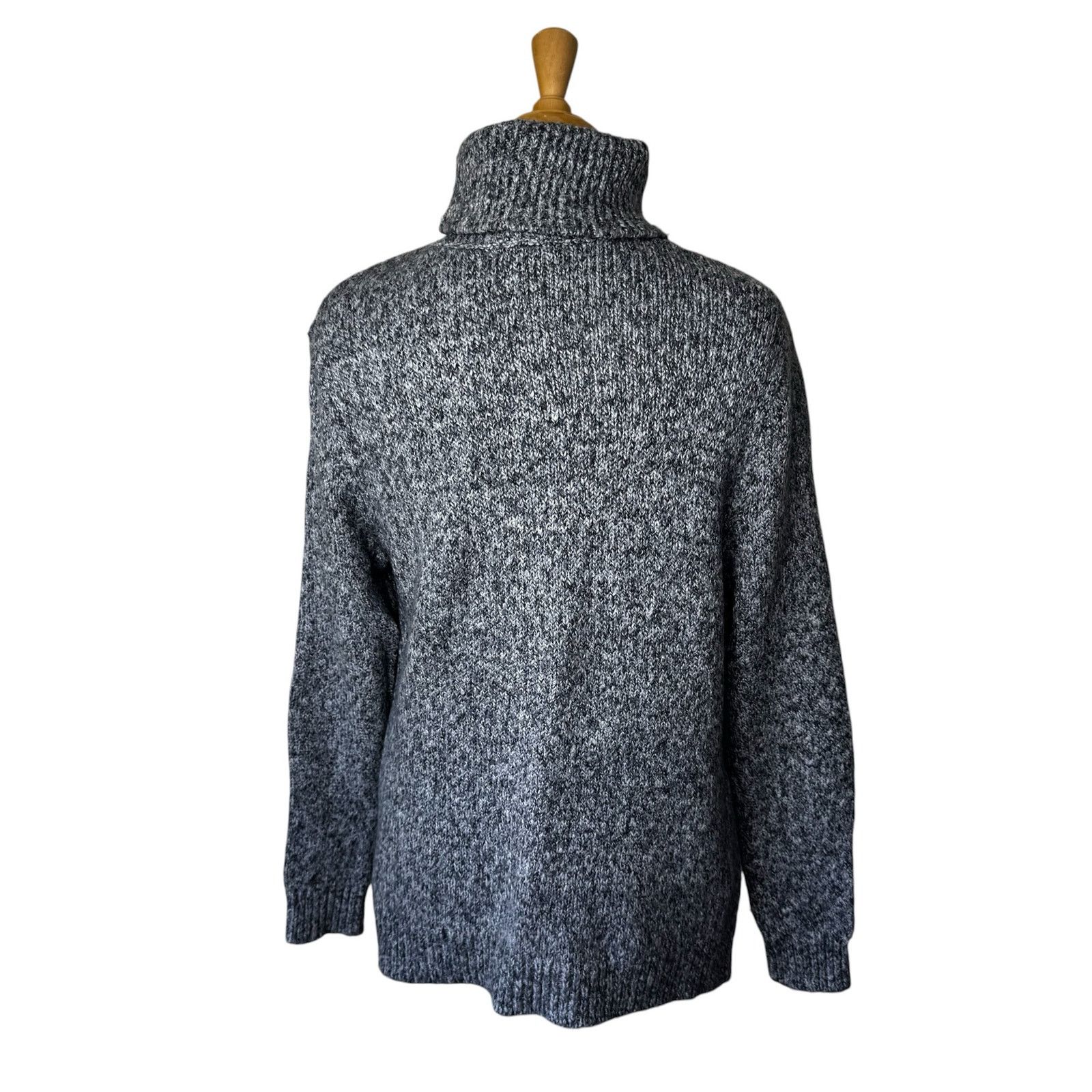 Express EXPRESS Men's Heathered Gray Cotton Blend Turtleneck Sweater Size US M / EU 48-50 / 2 - 3 Thumbnail