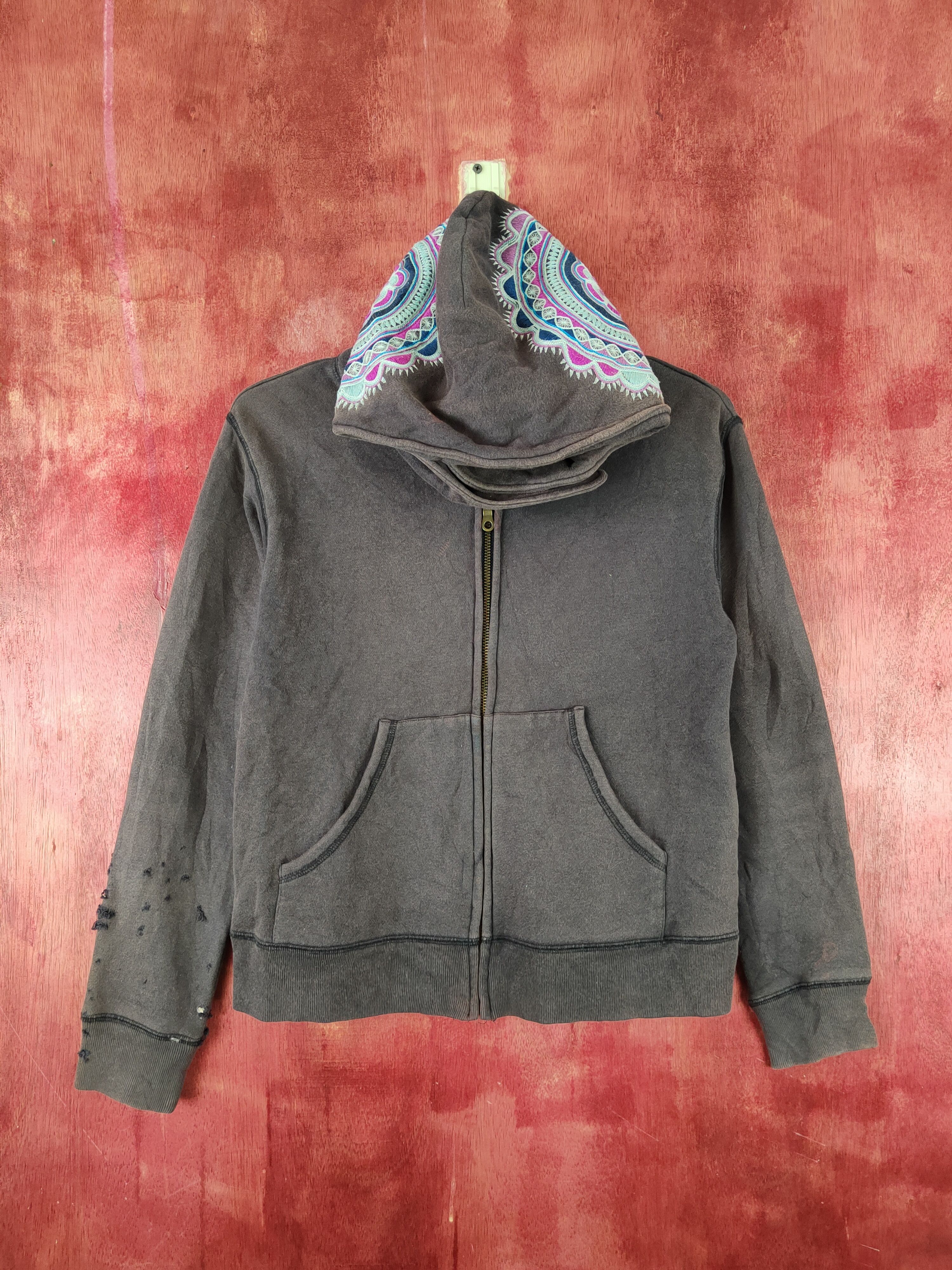 Japanese Brand Archi art Dark Purple Faded Hoodie Sweaters #S2287 Size S / US 4 / IT 40 - 1 Thumbnail