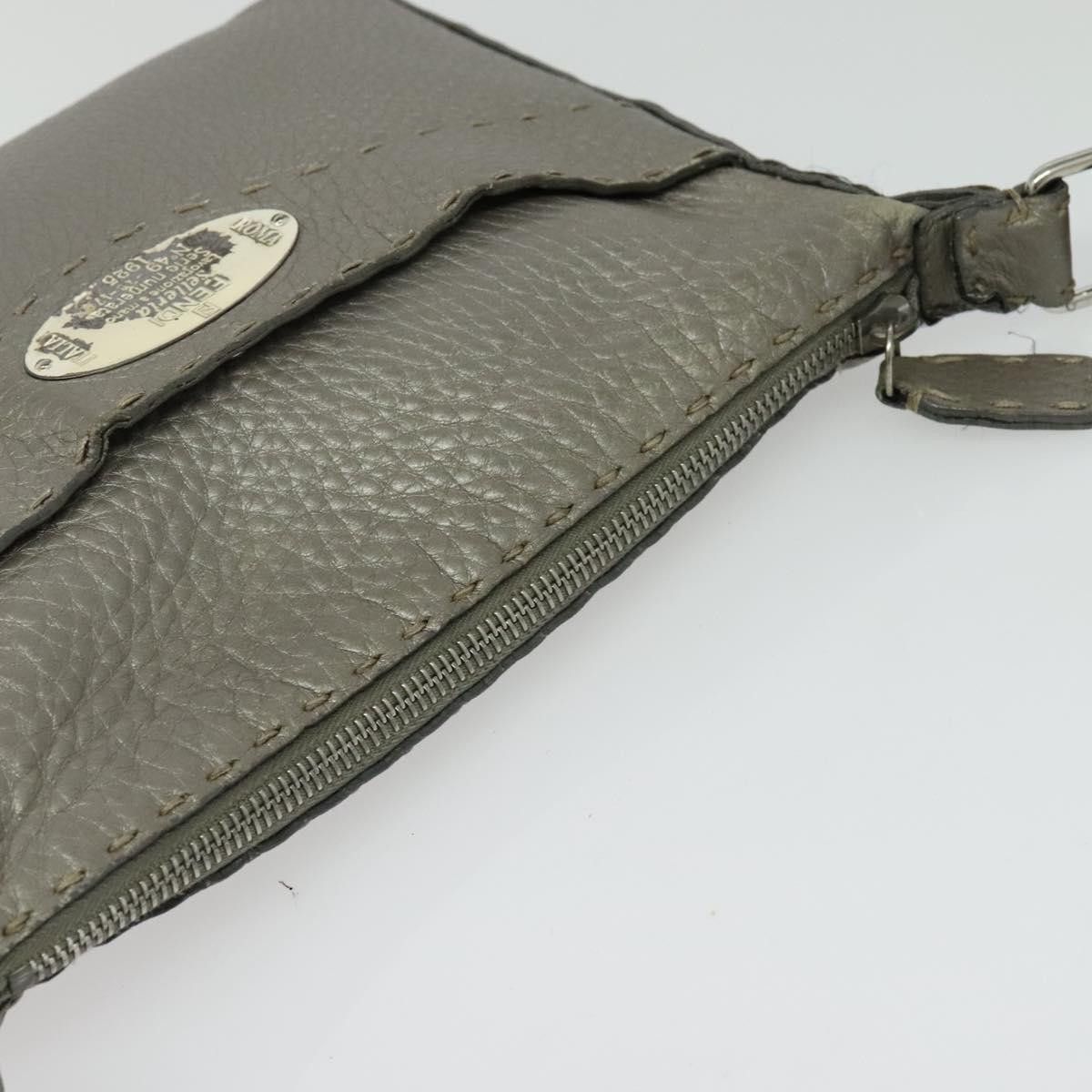 Fendi FENDI Celeria Shoulder Bag Leather Silver Size ONE SIZE - 6 Thumbnail