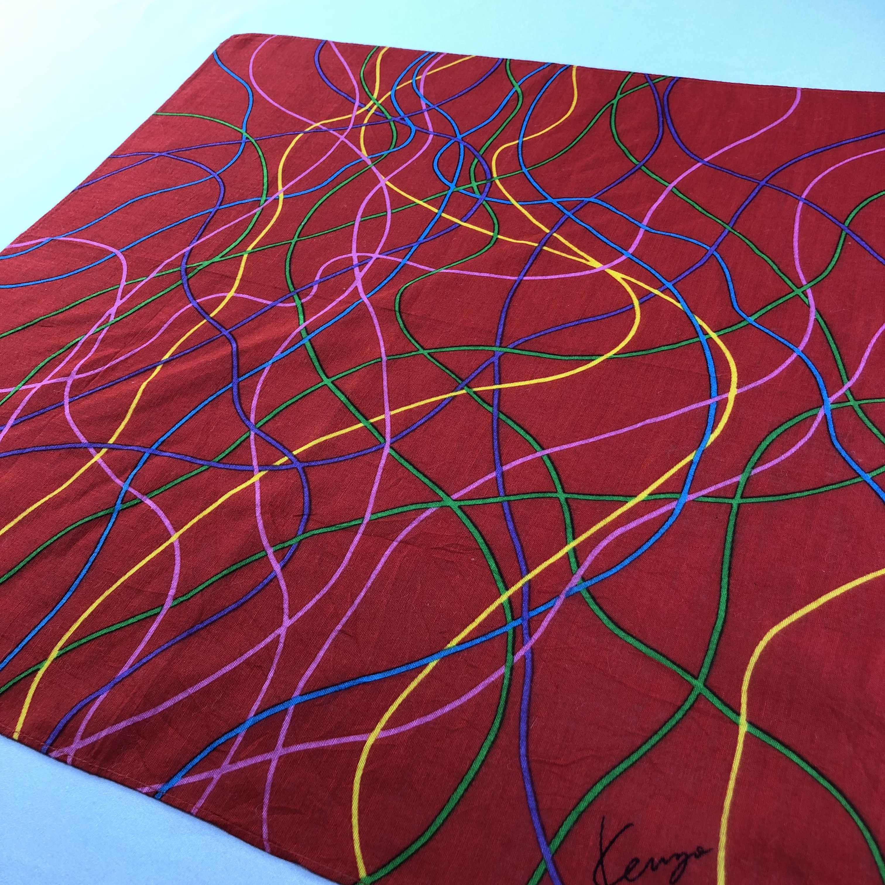Kenzo × Vintage Kenzo Handkerchief Neckerchief Bandana H1729 Size ONE SIZE - 3 Thumbnail