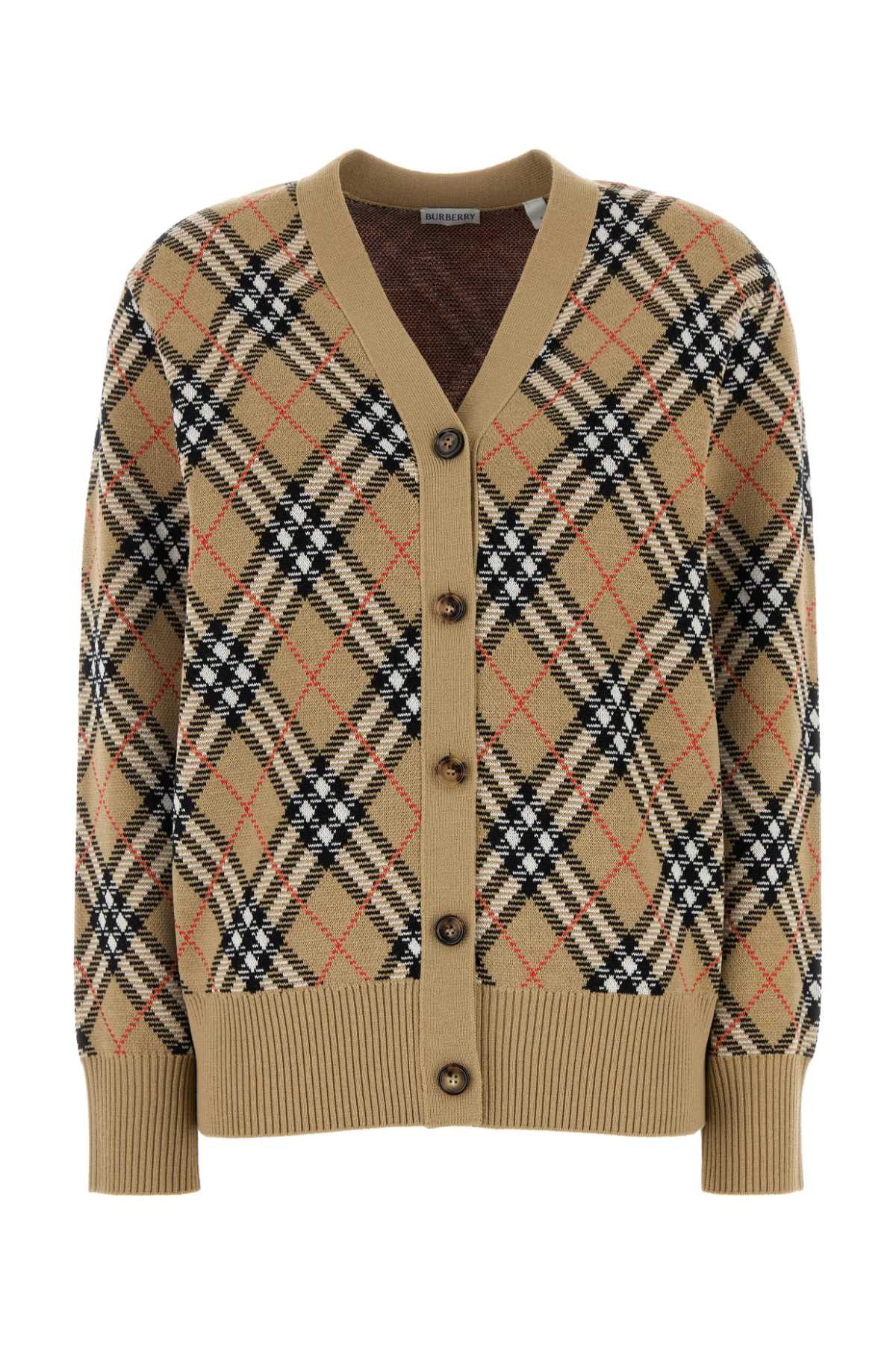 Burberry Embroidered Wool Blend Cardigan Size L / US 10 / IT 46 - 1 Thumbnail
