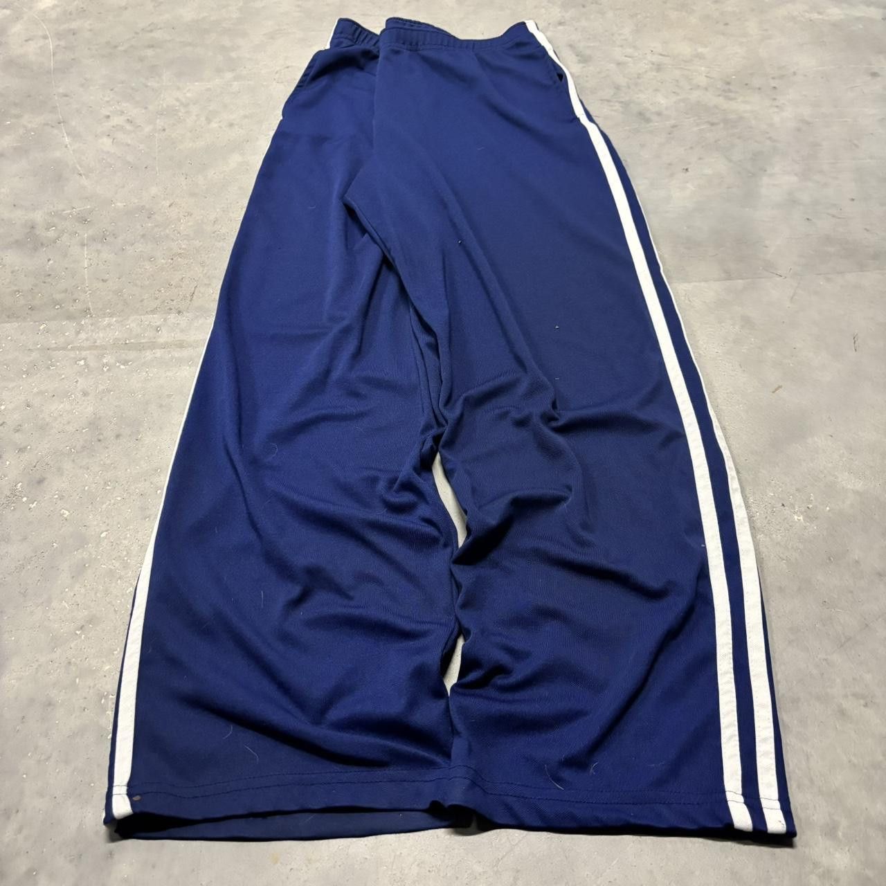 Japanese Brand × Vintage Crazy Vintage Y2K/2000s Baggy Blue Striped Streetwear Track Pants! Size US 34 / EU 50 - 2 Thumbnail