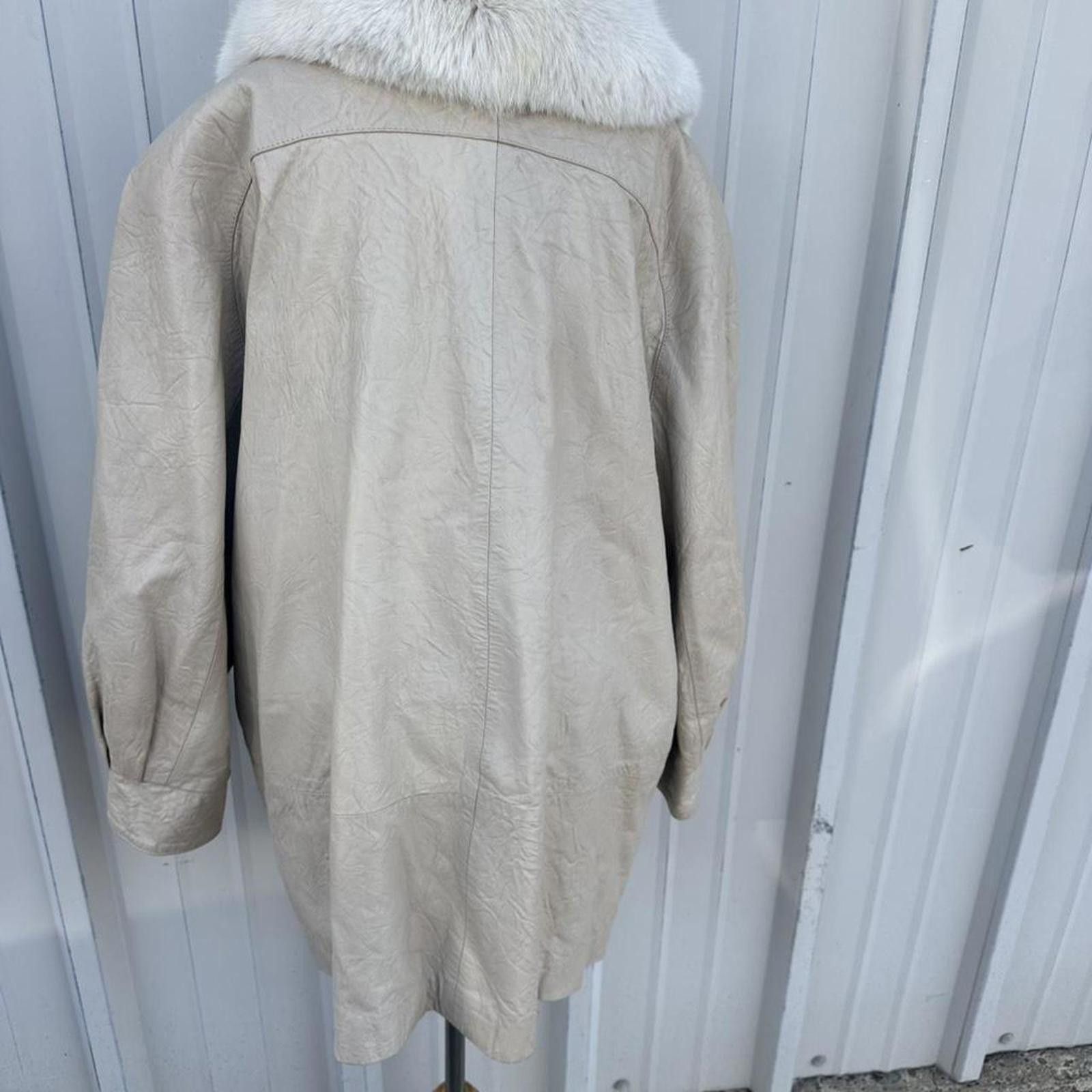 Other vintage 70s leather jacket with faux fur collar leather Size L / US 10 / IT 46 - 2 Thumbnail