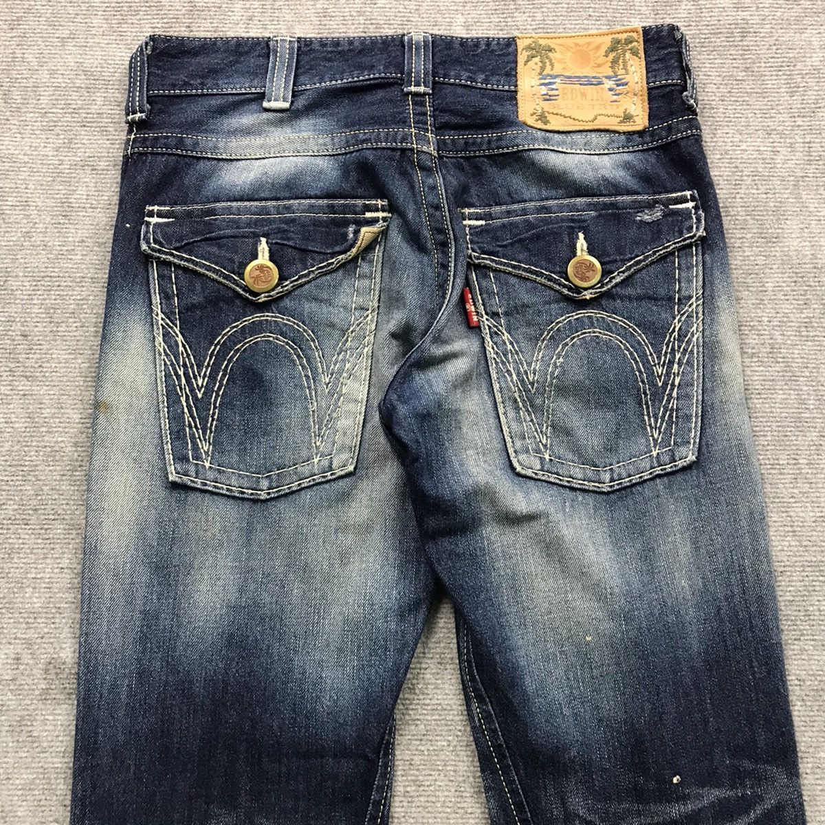 Edwin × Japanese Brand FLARE DENIM EDWIN BLUE FADED DISTRESSED PANTS Size US 30 / EU 46 - 11 Thumbnail