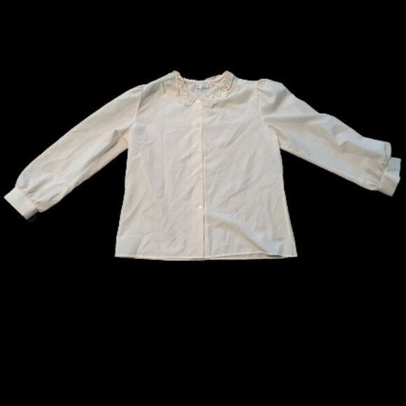 Vintage Vintage Cottagecore Lace Collar Long Sleeve Blouse Size L / US 10 / IT 46 - 1 Thumbnail