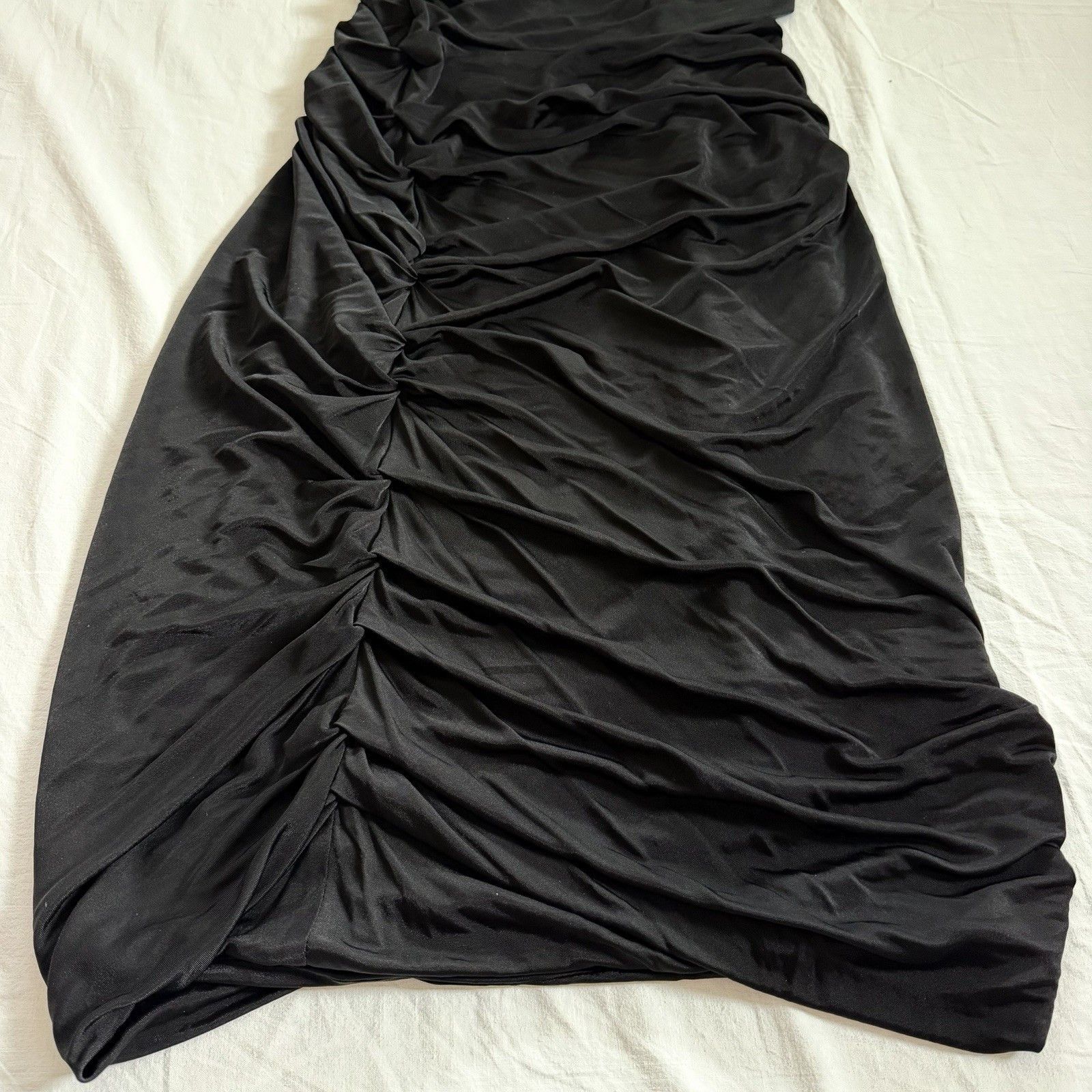 Yigal Azrouel Yigal Azrouel Dress Womens 2 Black One Shoulder Ruched USA Size XS / US 0-2 / IT 36-38 - 14 Thumbnail