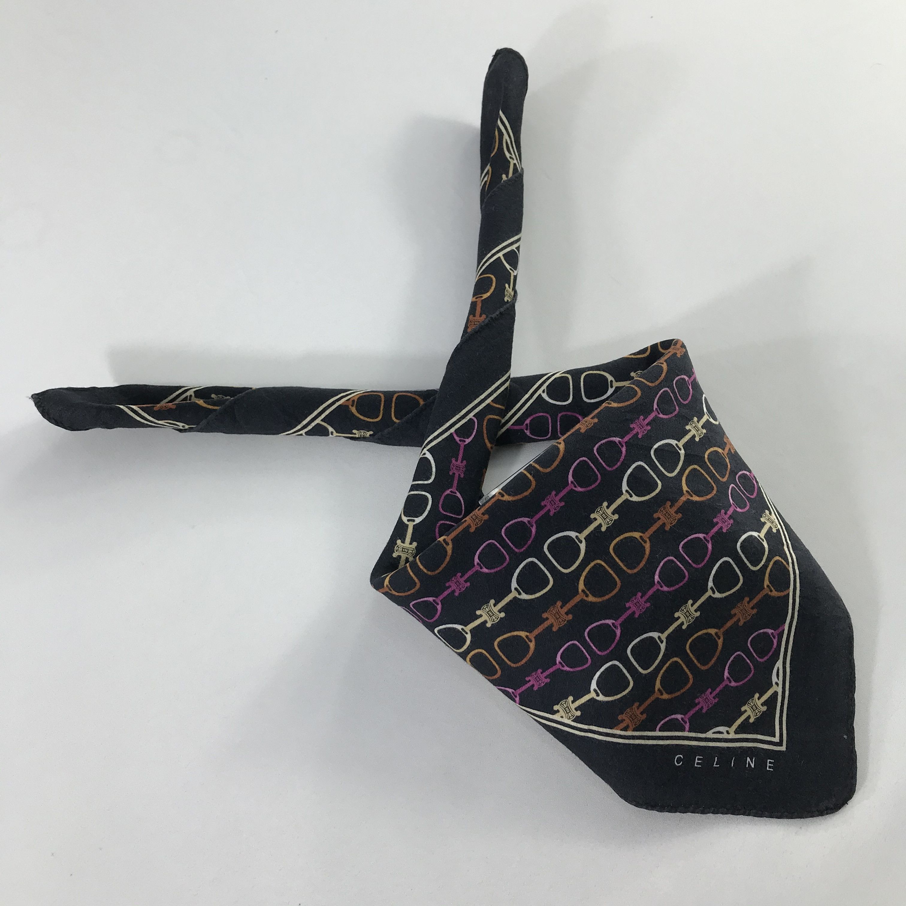 Celine × Vintage Celine Bandana / Handkerchief / Neckerchief - S651 Size ONE SIZE - 4 Thumbnail