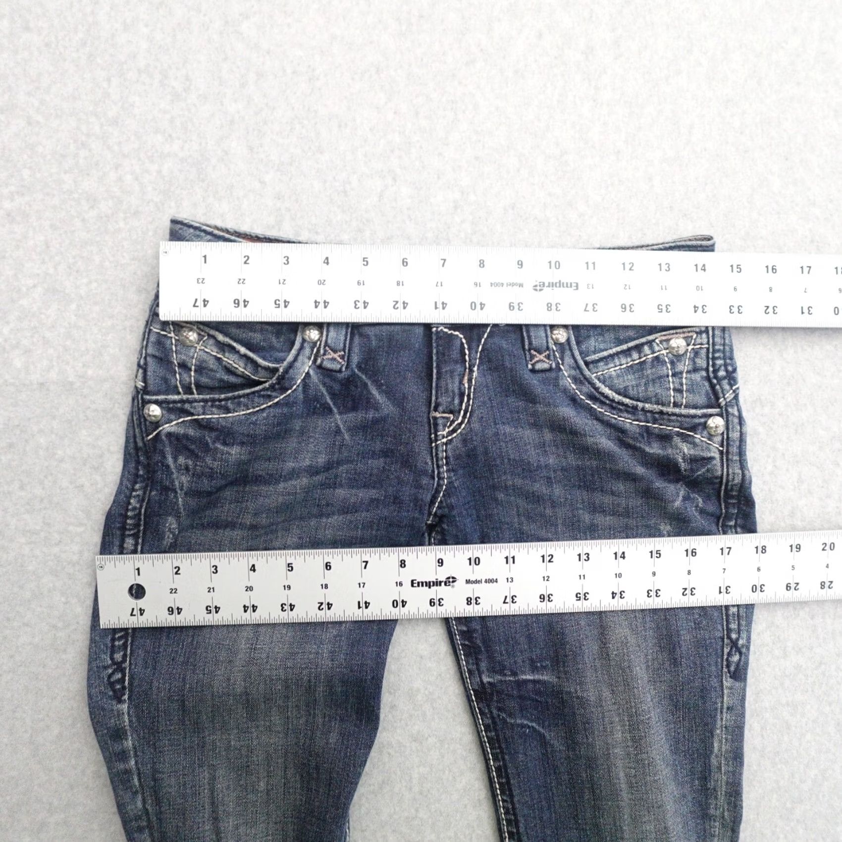 Vintage ROCK REVIVAL Stephanie Jeans Womens Size 26 Blue Denim Low Rise Boot Cut Size 26" / US 2 / IT 38 - 4 Thumbnail