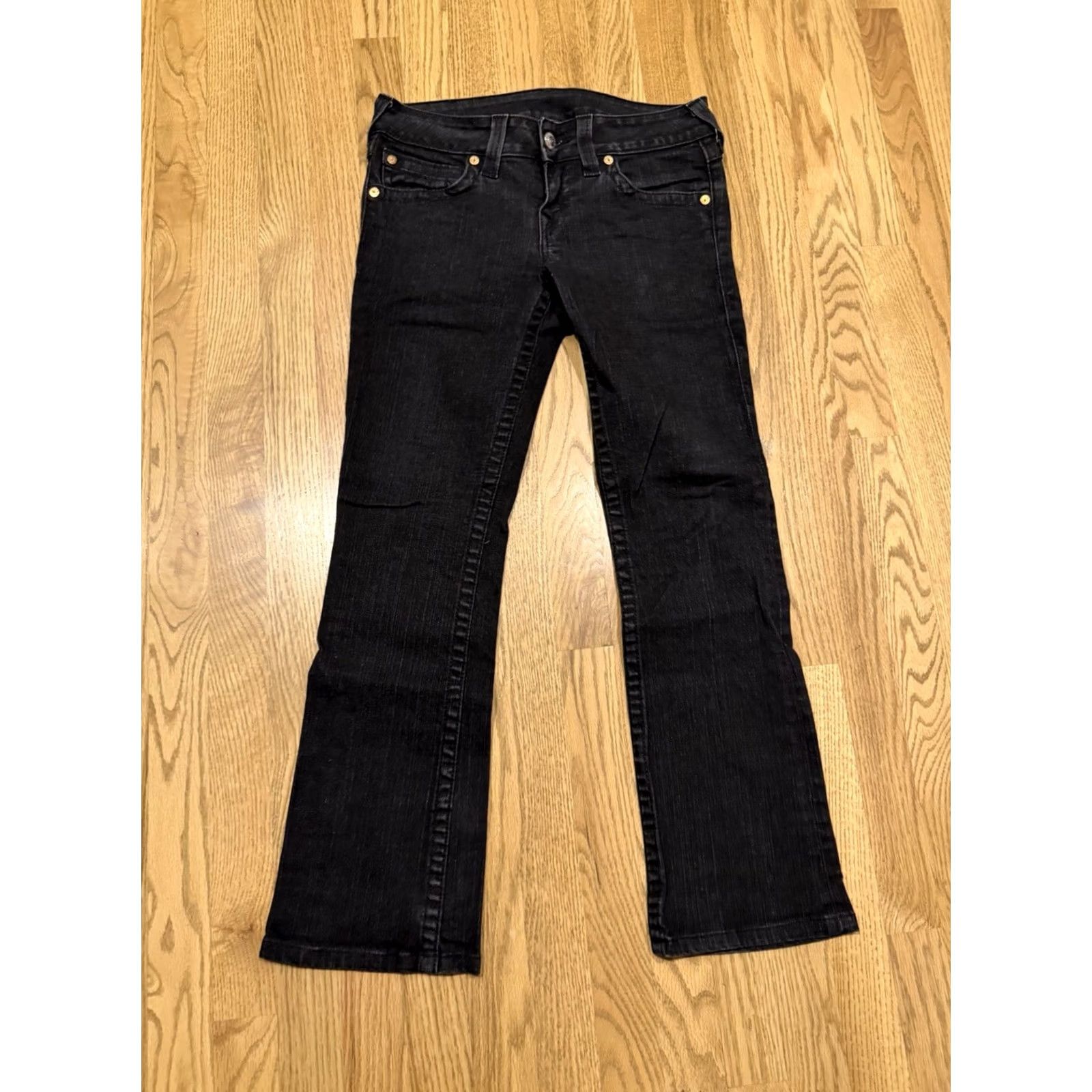 True Religion True Religion Hi-Rise Bootcut Jeans Women’s 28x28 Black Flap Pockets 5-Pocket Denim Stretch Regular Rise Mid Size 28 Inseam 28 in Size 28" / US 6 / IT 42 - 4 Thumbnail