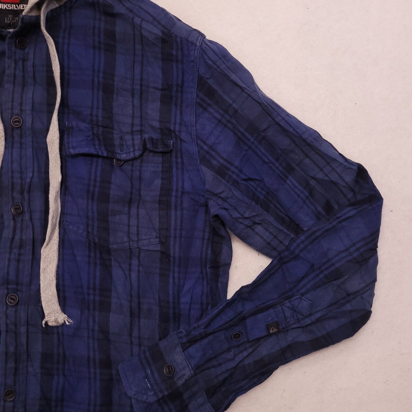 Quiksilver Quicksilver Casual Button Up Hoodie Mens Size S Blue Plaid Size US S / EU 44-46 / 1 - 6 Thumbnail