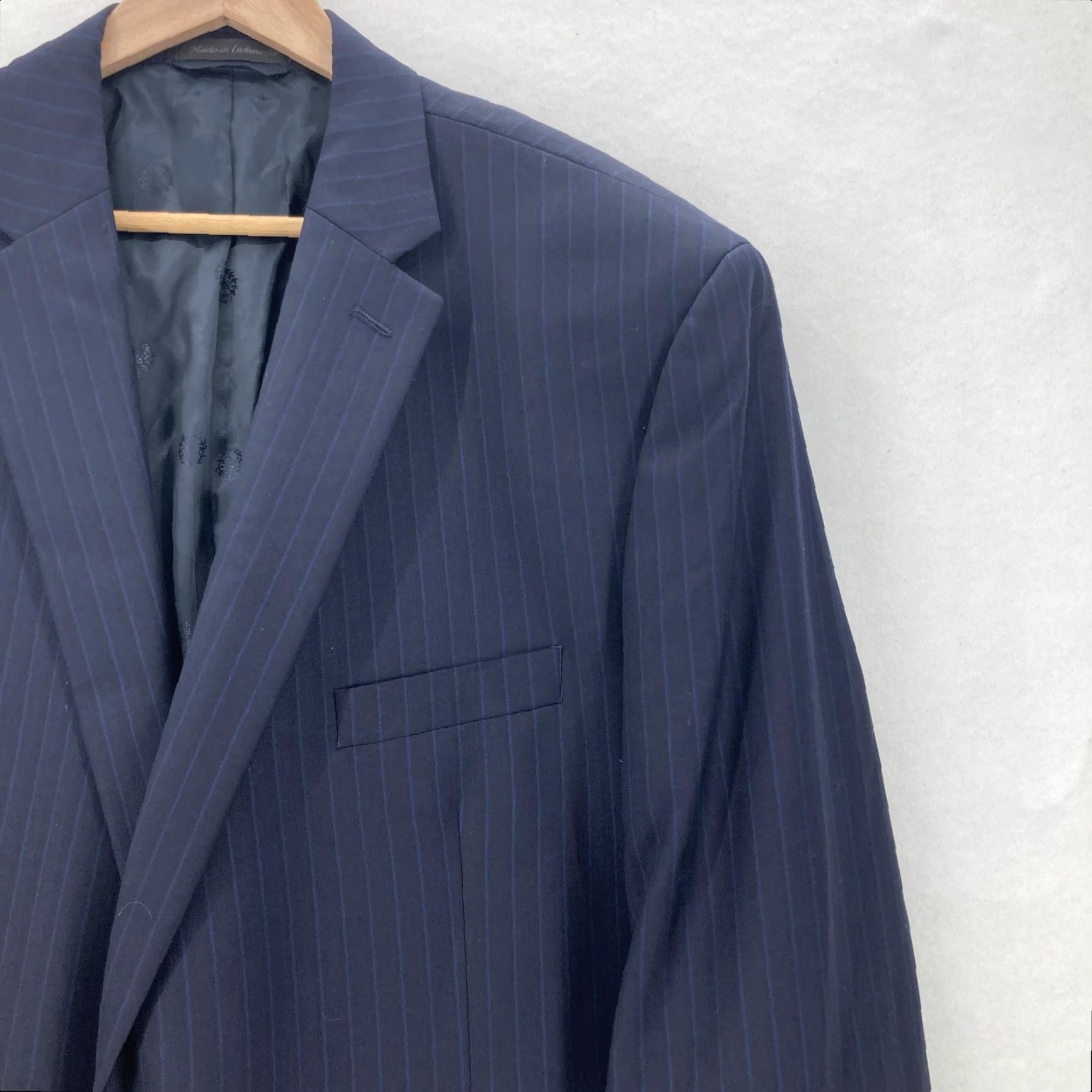 Ralph Lauren Lauren Ralph Lauren Blazer Mens 48R Navy Pinstripe Wool Two-Button Double Vent Suit Jacket Elegance Womens Mens? No - Mens Size 48R - 2 Thumbnail