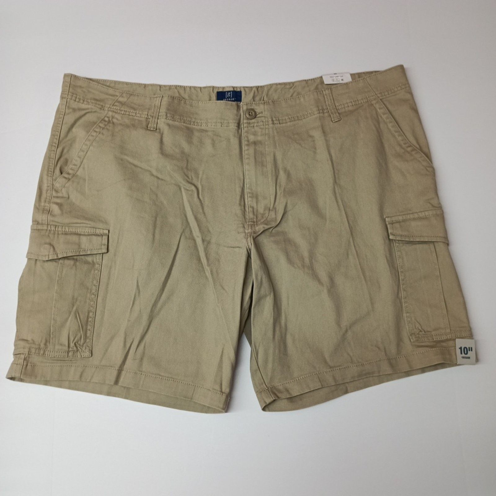 George George Cargo Shorts Mens Size 46 Beige Flat Front 10" Inseam Size US 44 / EU 60 - 1 Thumbnail