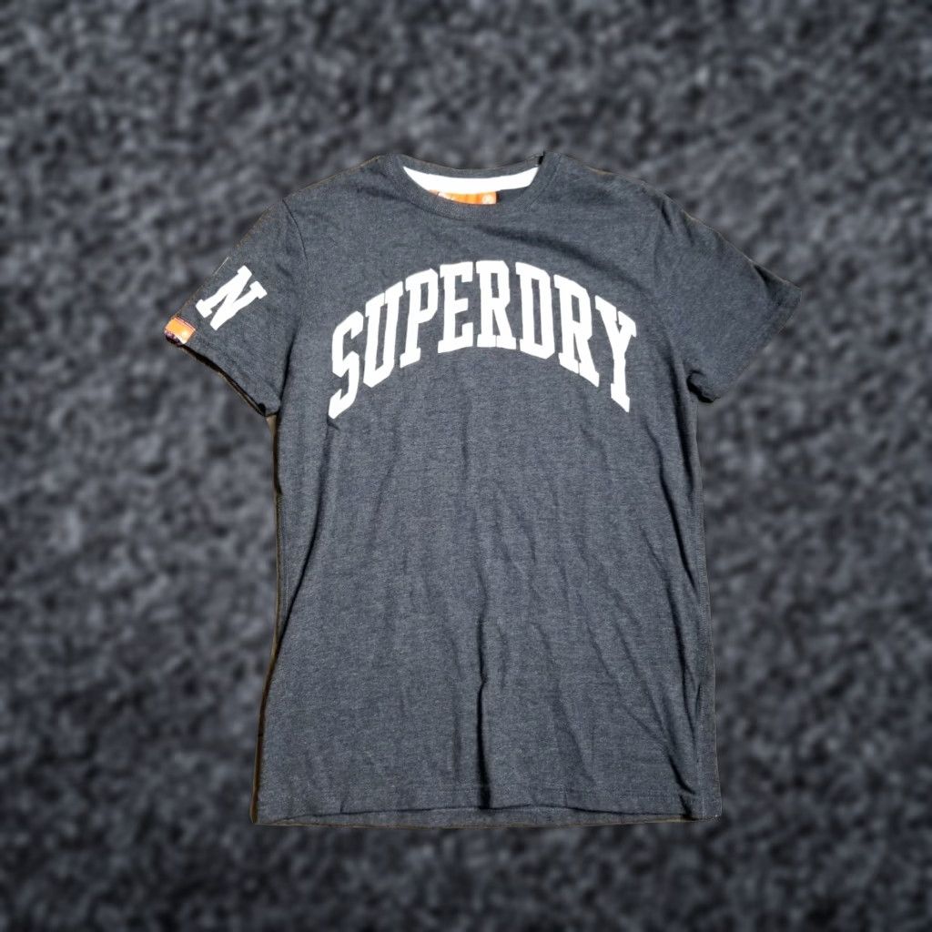 Superdry SUPERDRY Men’s SD Spell Out Grey T Shirt | Medium | Cotton Crew Neck Short Sleeve | Logo Graphic | Slim Fit Size US M / EU 48-50 / 2 - 1 Thumbnail