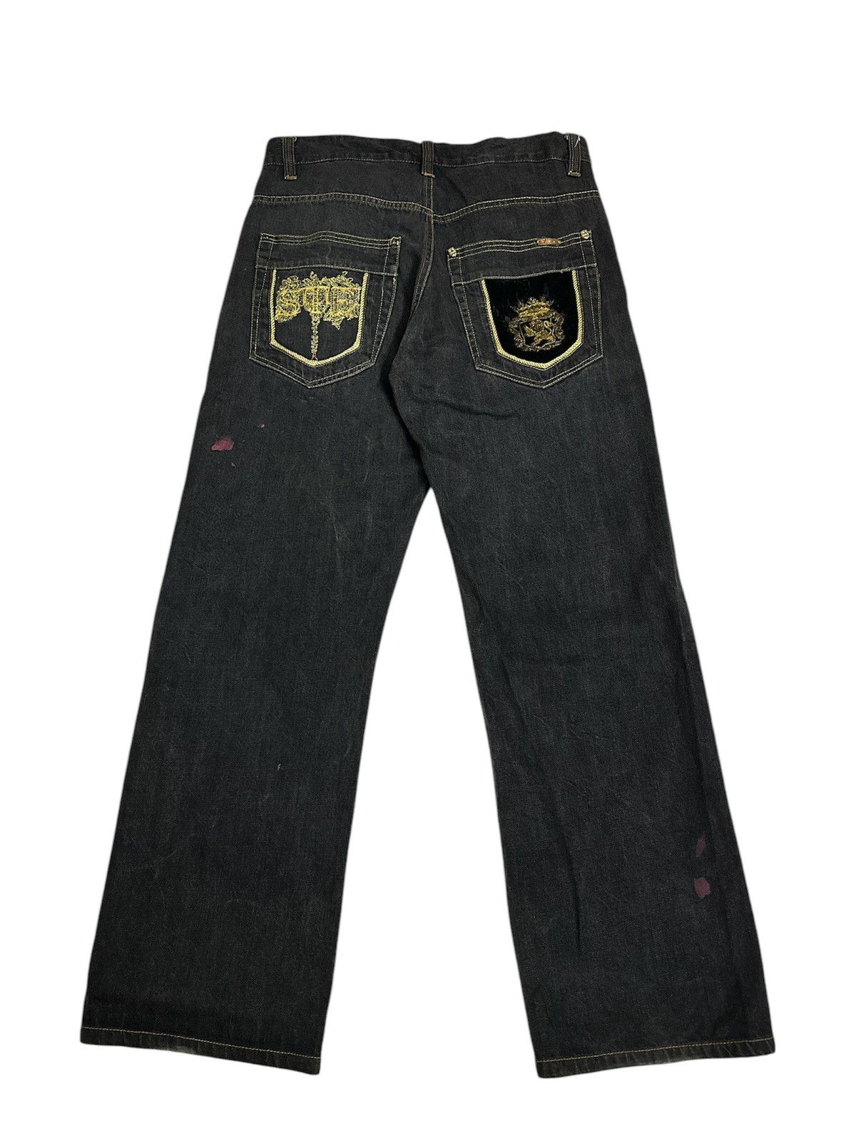 If Six Was Nine Y2K Seventh 7th Embroidered Baggy Jeans Goa Lgb Jnco Style Size US 36 / EU 52 - 1 Thumbnail