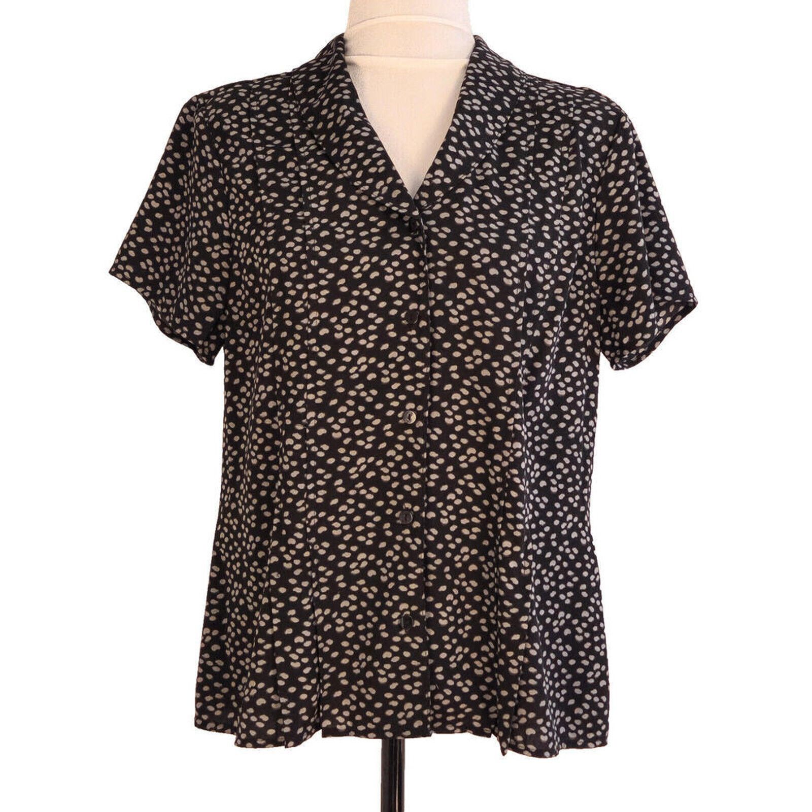 Croft & Barrow Croft & Barrow Size Medium Short Sleeve Blouse Black Top Size M / US 6-8 / IT 42-44 - 4 Thumbnail