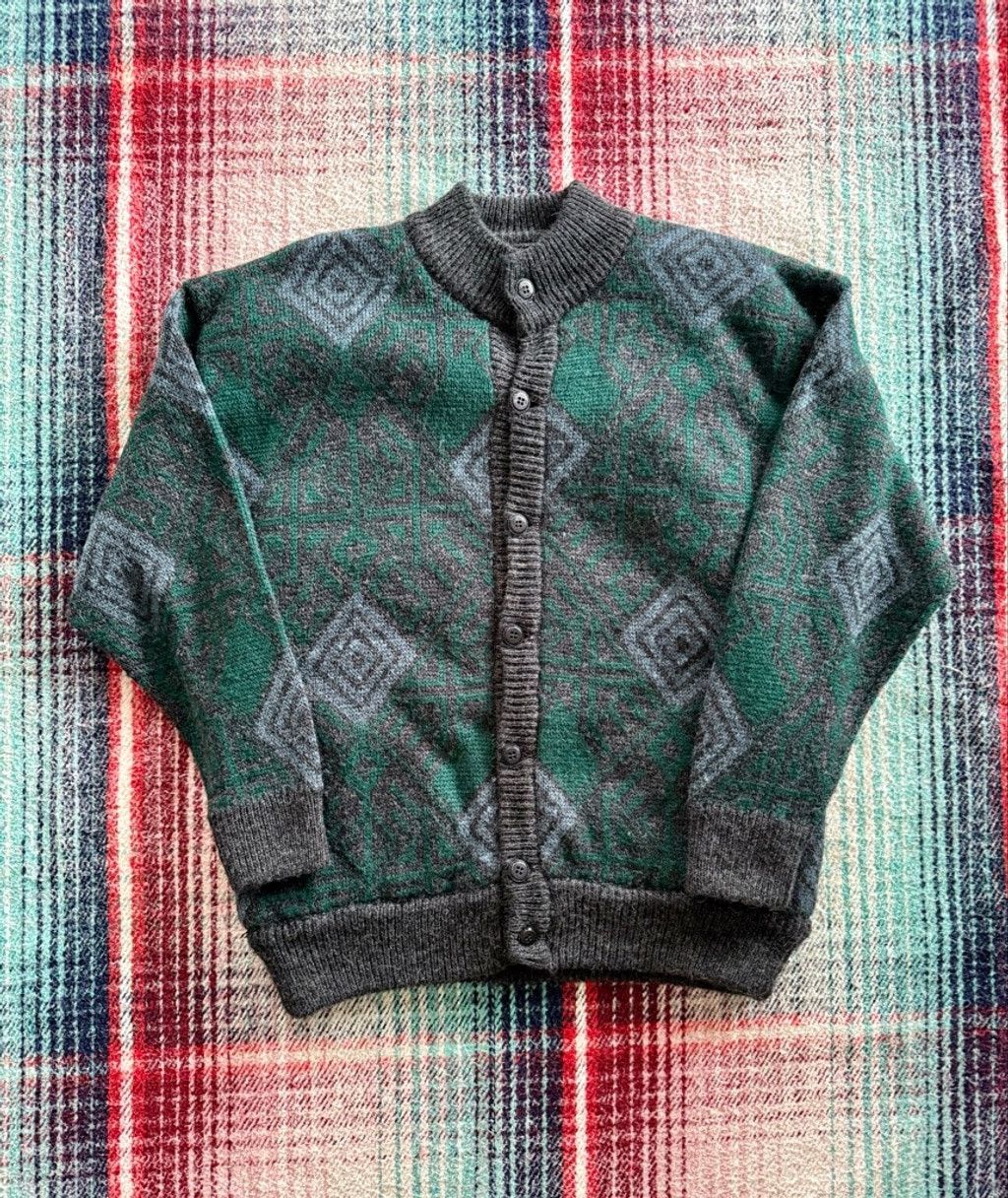 Vintage 80s Settebello Wool Quilted Geometric Bomber Jacket L Size US L / EU 52-54 / 3 - 1 Thumbnail