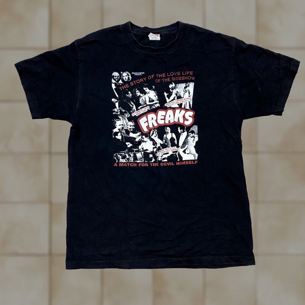 Vintage Tod Browning Freaks 1932 Horror Poster T Shirt Men's M Y2K Silent Movie Black Alstyle Apparel Size US M / EU 48-50 / 2 - 1 Thumbnail