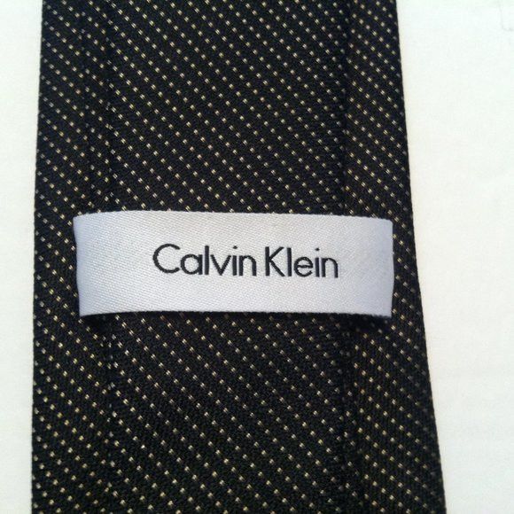 Calvin Klein CALVIN KLEIN MEN'S NEW BLACK 100%SILK TIE WIDTH: 3" Size ONE SIZE - 4 Thumbnail