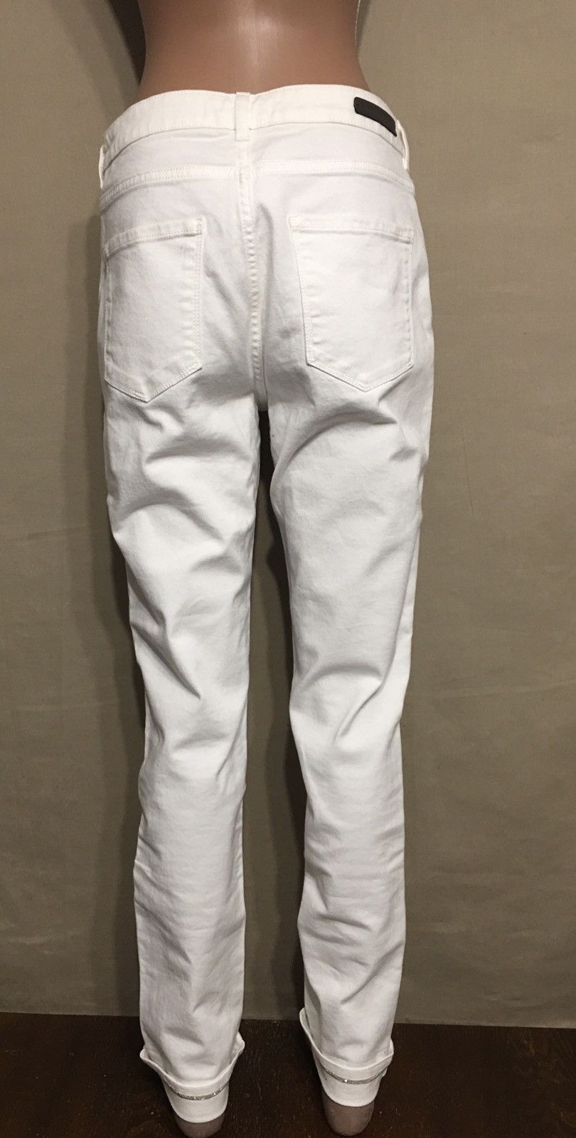 Fabiana Filippi Fabiana Filippi Slim Cut Beaded Cuff Jeans White RRP $550 Size 34" / US 12 / IT 48 - 6 Thumbnail