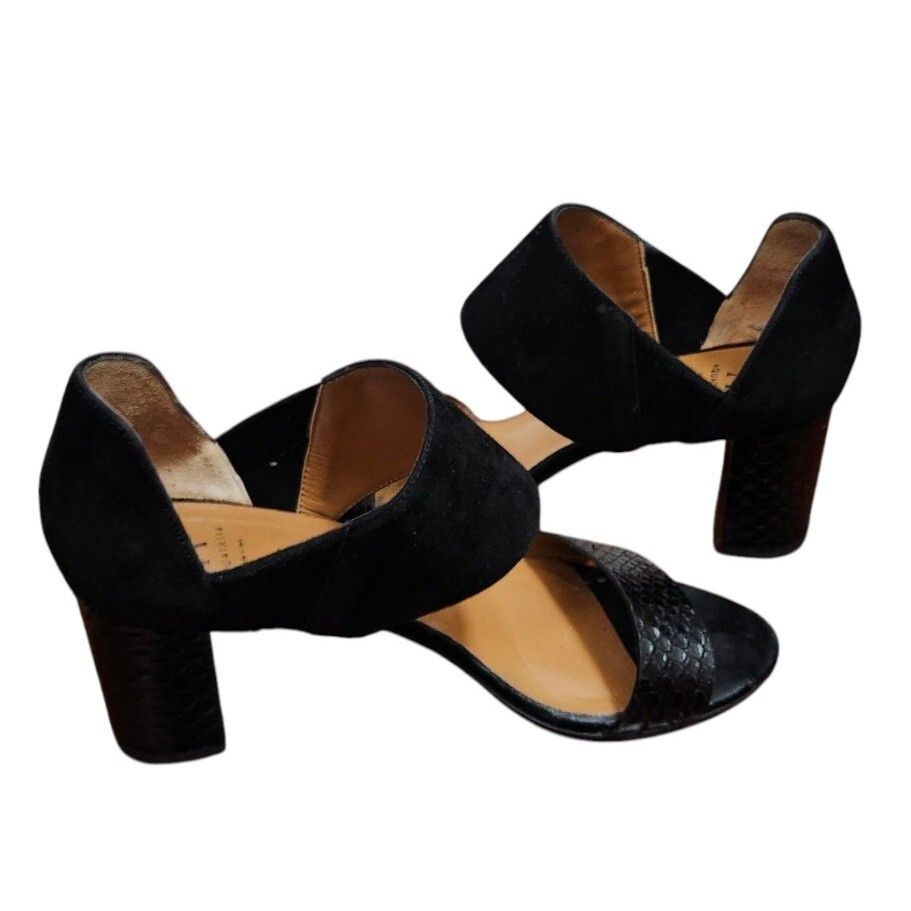Aquatalia Aquatalia Suzanne Sneak print and Suede Black open toe shoes Size US 6.5 / IT 36.5 - 9 Thumbnail