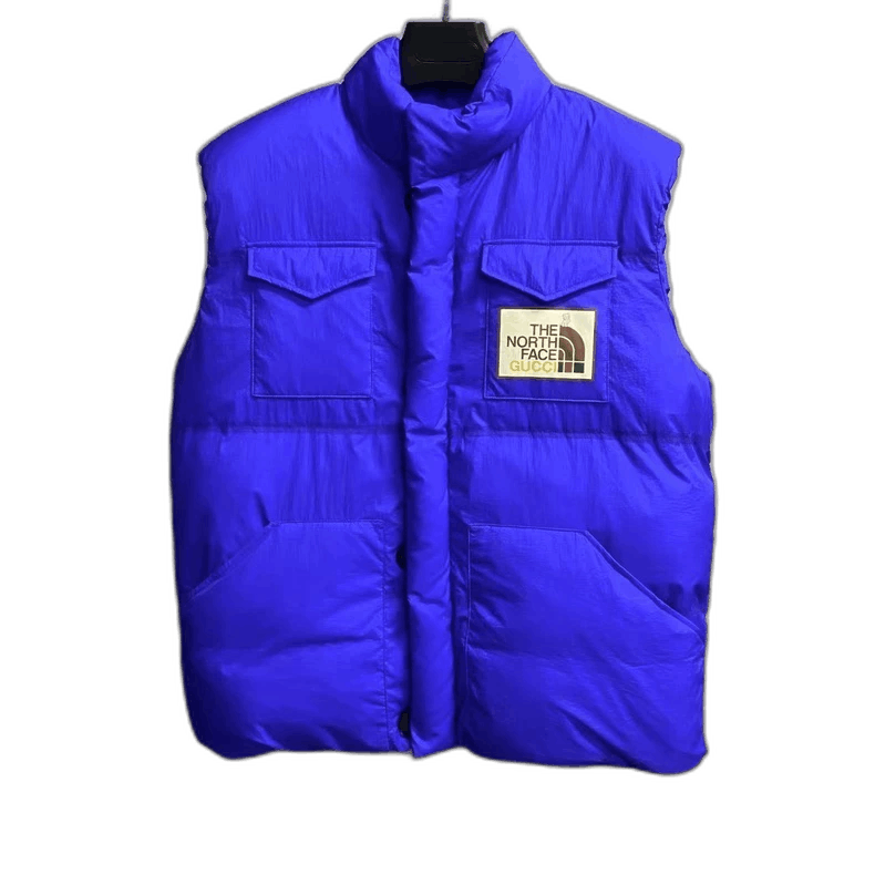 Gucci The North Face Blue Logo Puffer Vest