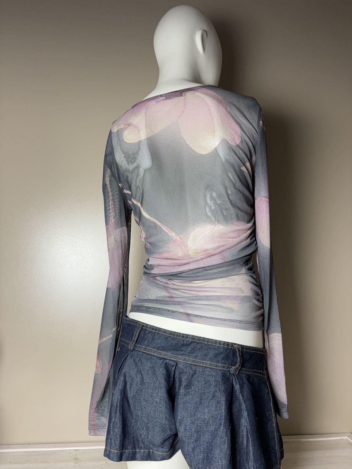 Vintage Mesh vintage floral long sleeve top Size M / US 6-8 / IT 42-44 - 4 Thumbnail