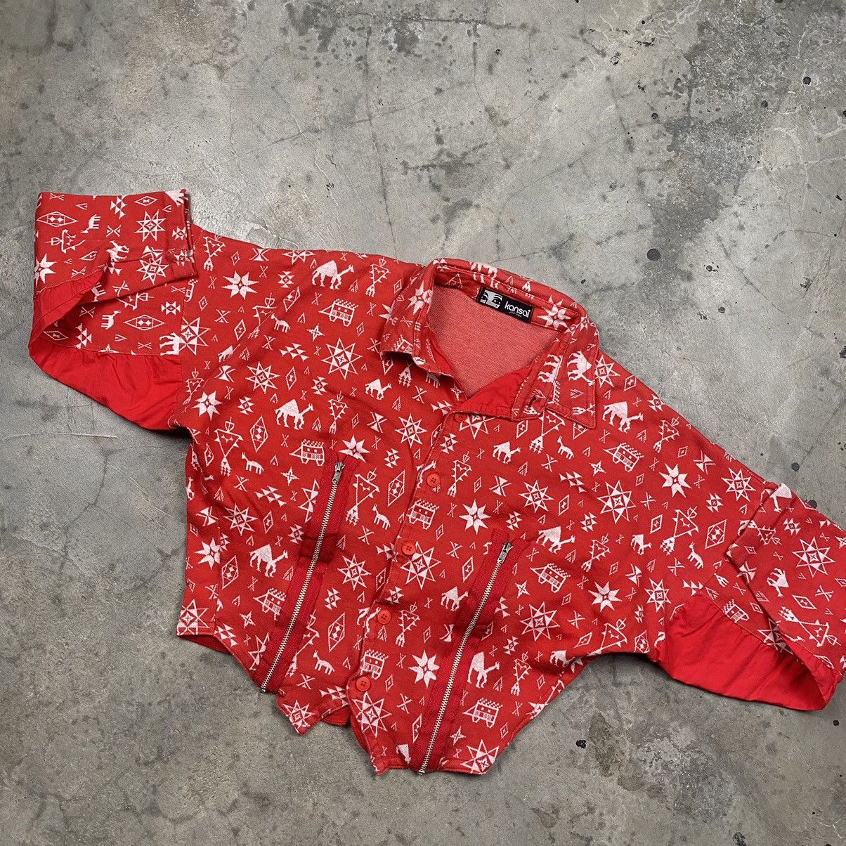 If Six Was Nine × Japanese Brand × Kansai Yamamoto Rare 90s Kansai Japan Navajo Cropped Button Down Size S / US 4 / IT 40 - 4 Thumbnail
