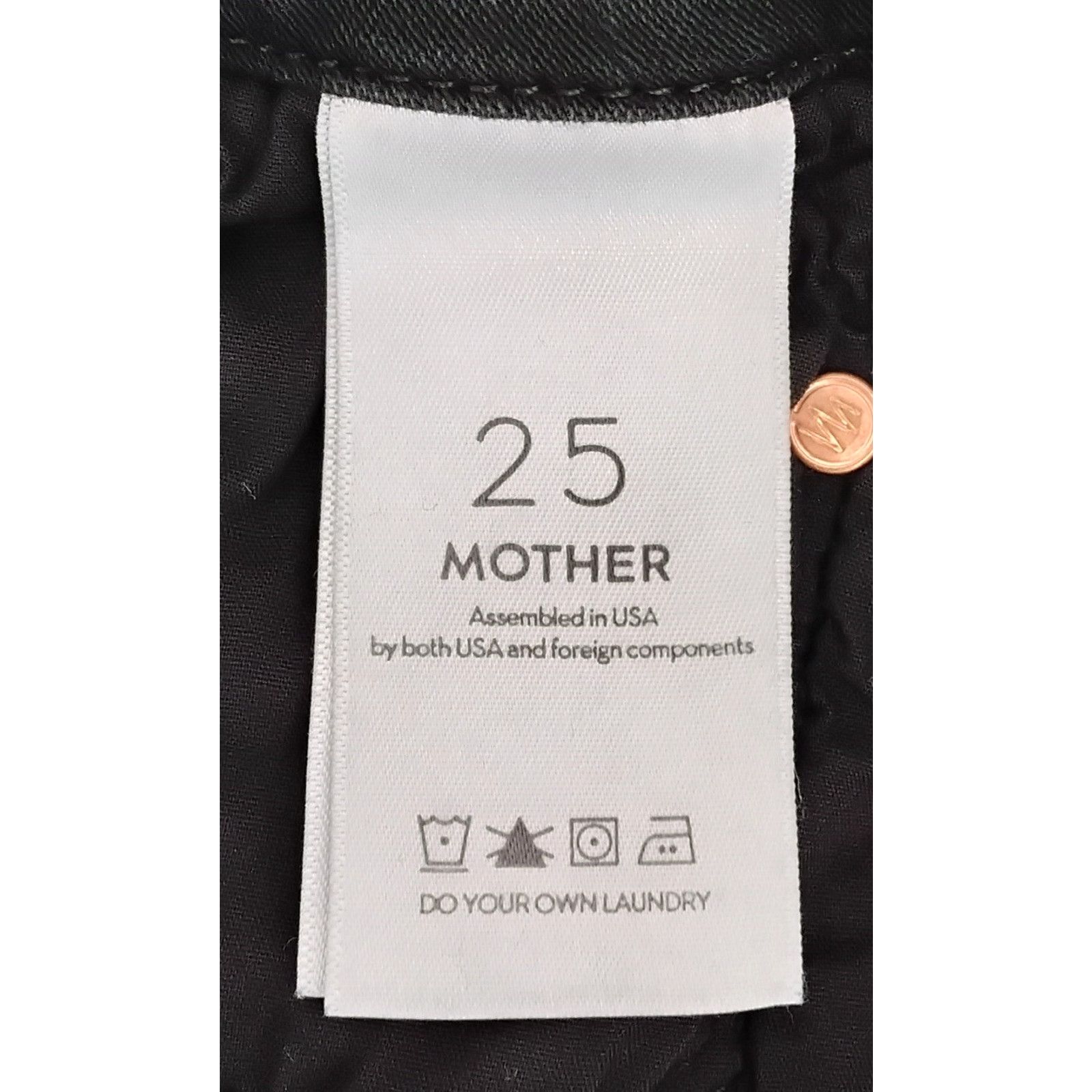 MOTHER Mother Looker Ankle Fray Jeans Women's 25 Black High Waisted Size 25" / US 0 / IT 36 - 8 Thumbnail