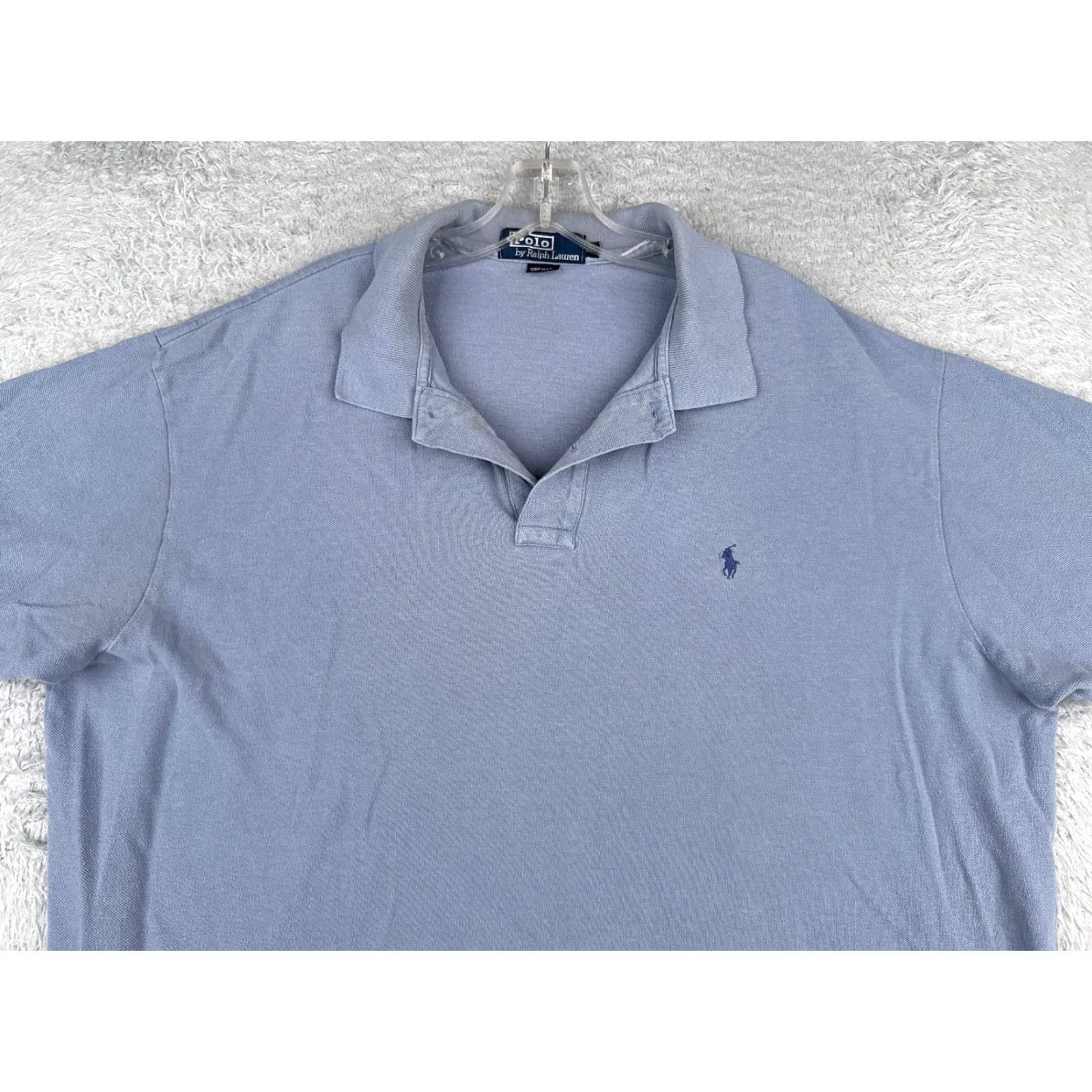 Ralph Lauren VINTAGE Ralph Lauren Polo Shirt Men 2XL Blue Short Sleeve 100% Cotton Slim Embroidered Logo Golf 80s Theme Mens Size US XXL / EU 58 / 5 - 4 Thumbnail