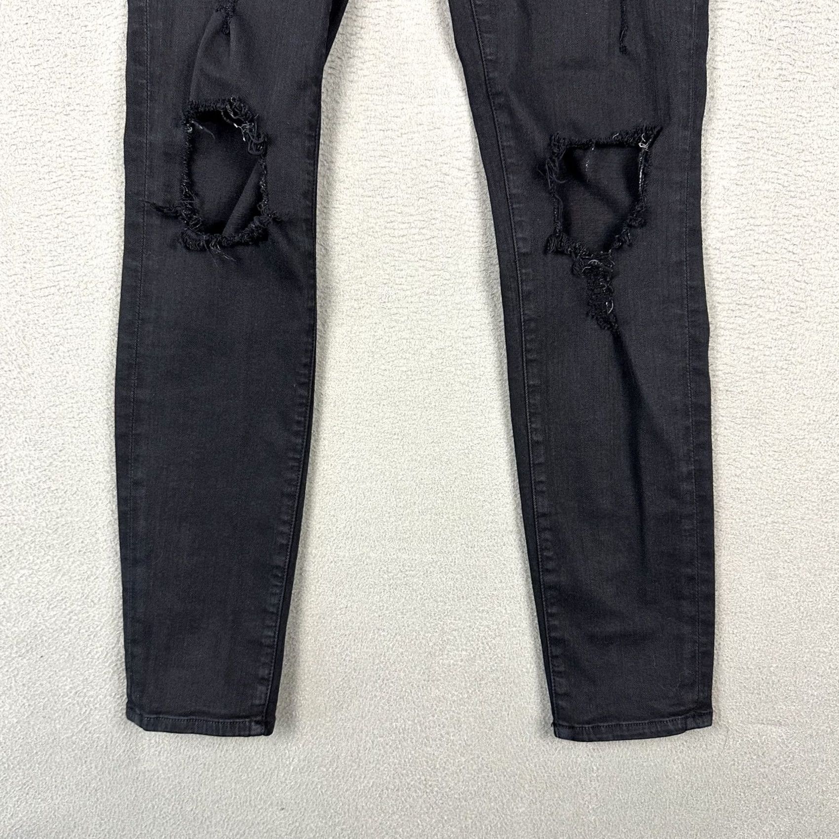 Frame FRAME Le Skinny de Jeanne Jeans Womens 27 Black Denim Distressed EUC Size 27" / US 4 / IT 40 - 5 Thumbnail