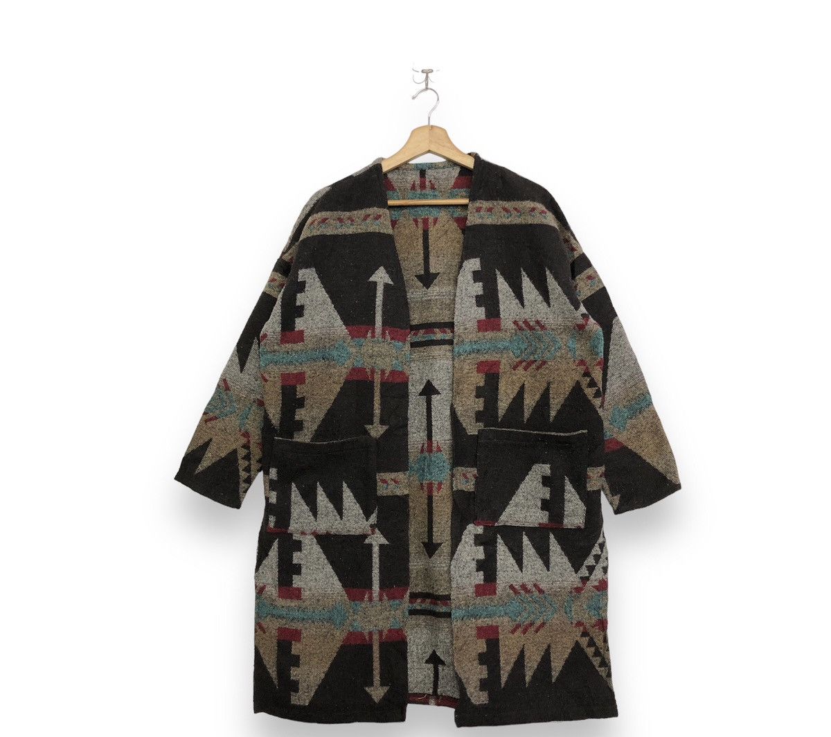 Japanese Brand × Smartwool Sureve Navajo Rug Blanket Wool Wrap Coat Jacket Size US L / EU 52-54 / 3 - 1 Thumbnail