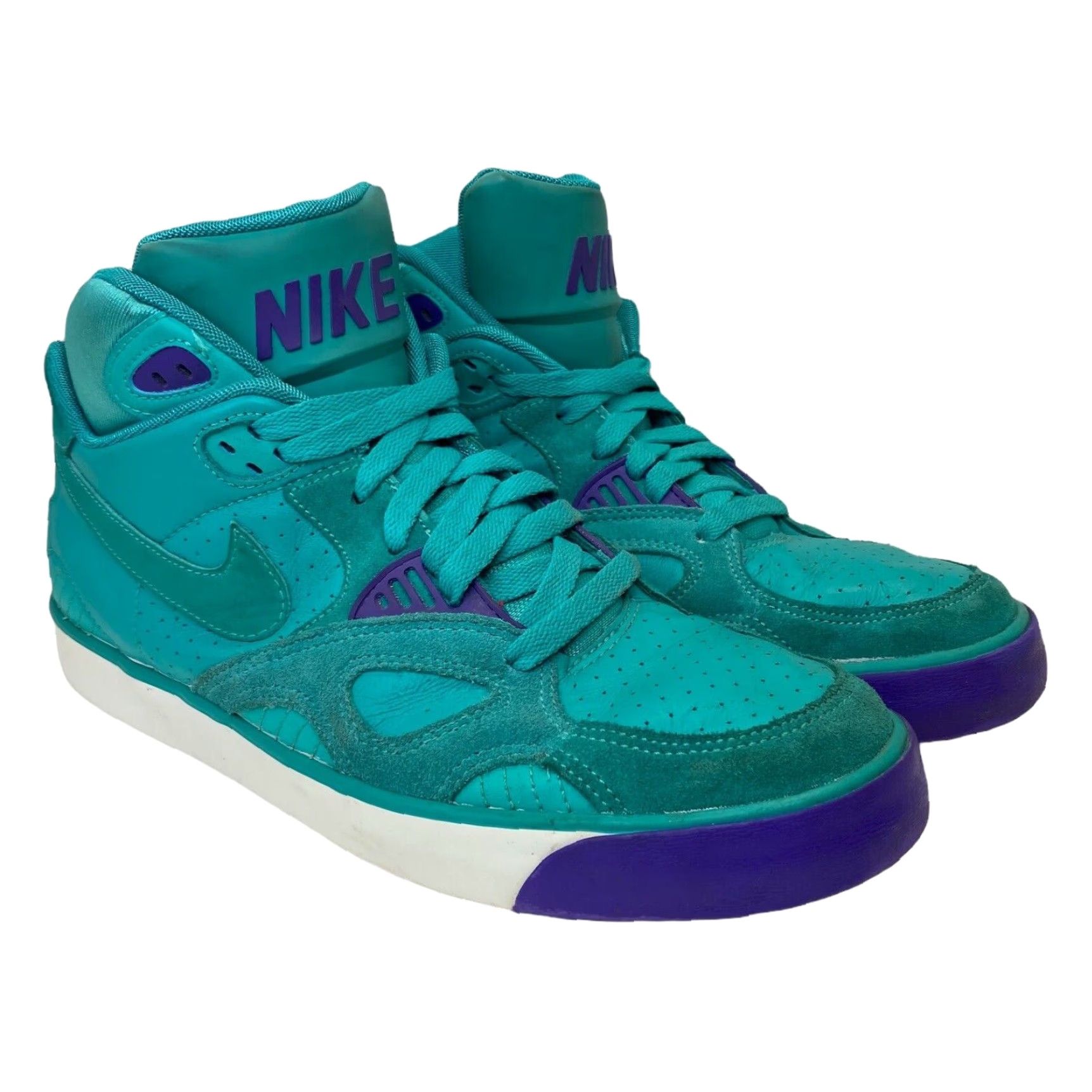 Nike NIKE AUTO TRAINER 407935-300 GREEN PURPLE WHITE MENS SIZE 9 2010 RELEASE BASKETBALL SHoes Size US 10 / EU 43 - 2 Thumbnail