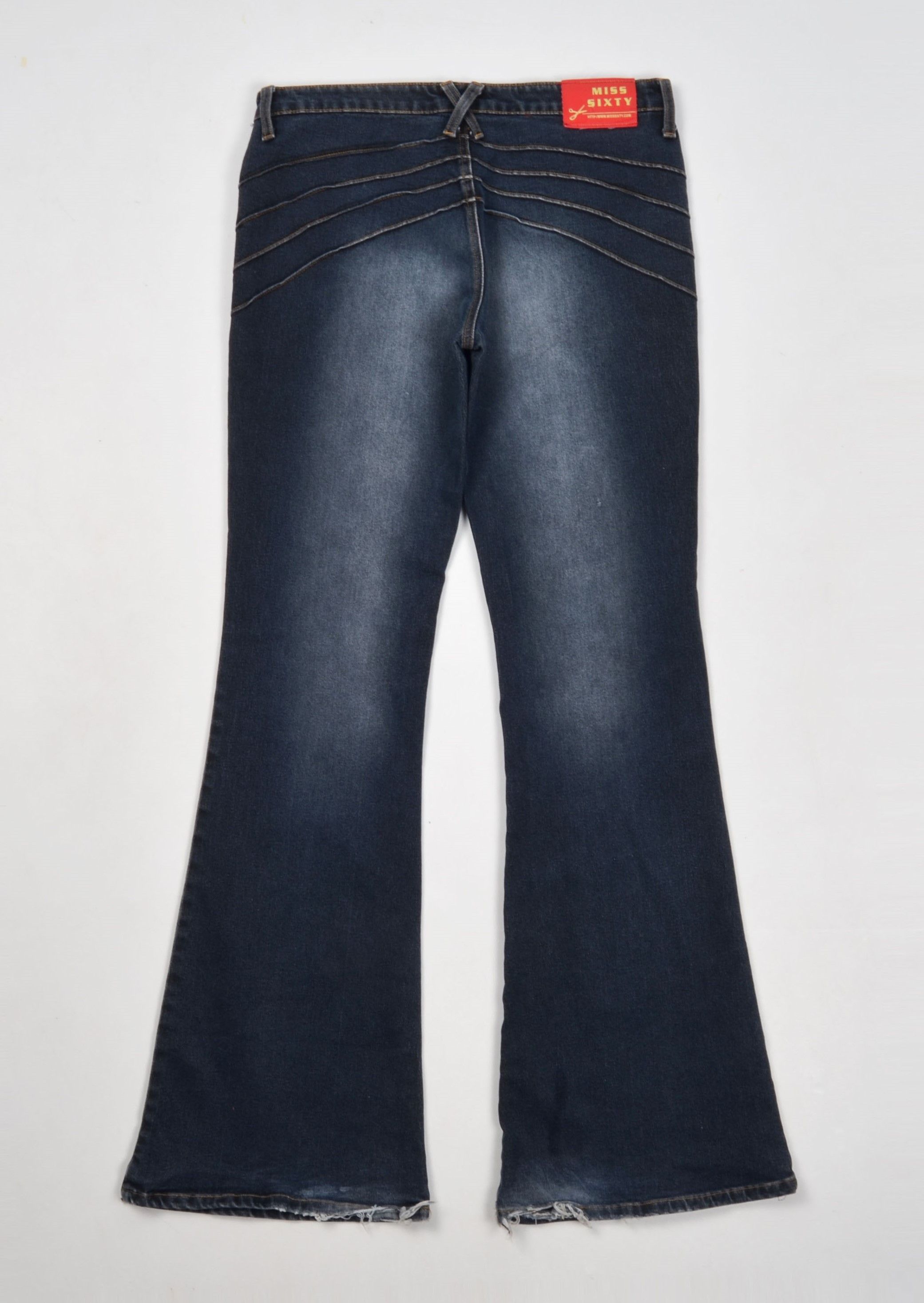 Miss Sixty × Vintage Miss Sixty Y2K Bootcut Flared Dark-Wash Denim Jeans Size 32" / US 10 / IT 46 - 9 Thumbnail