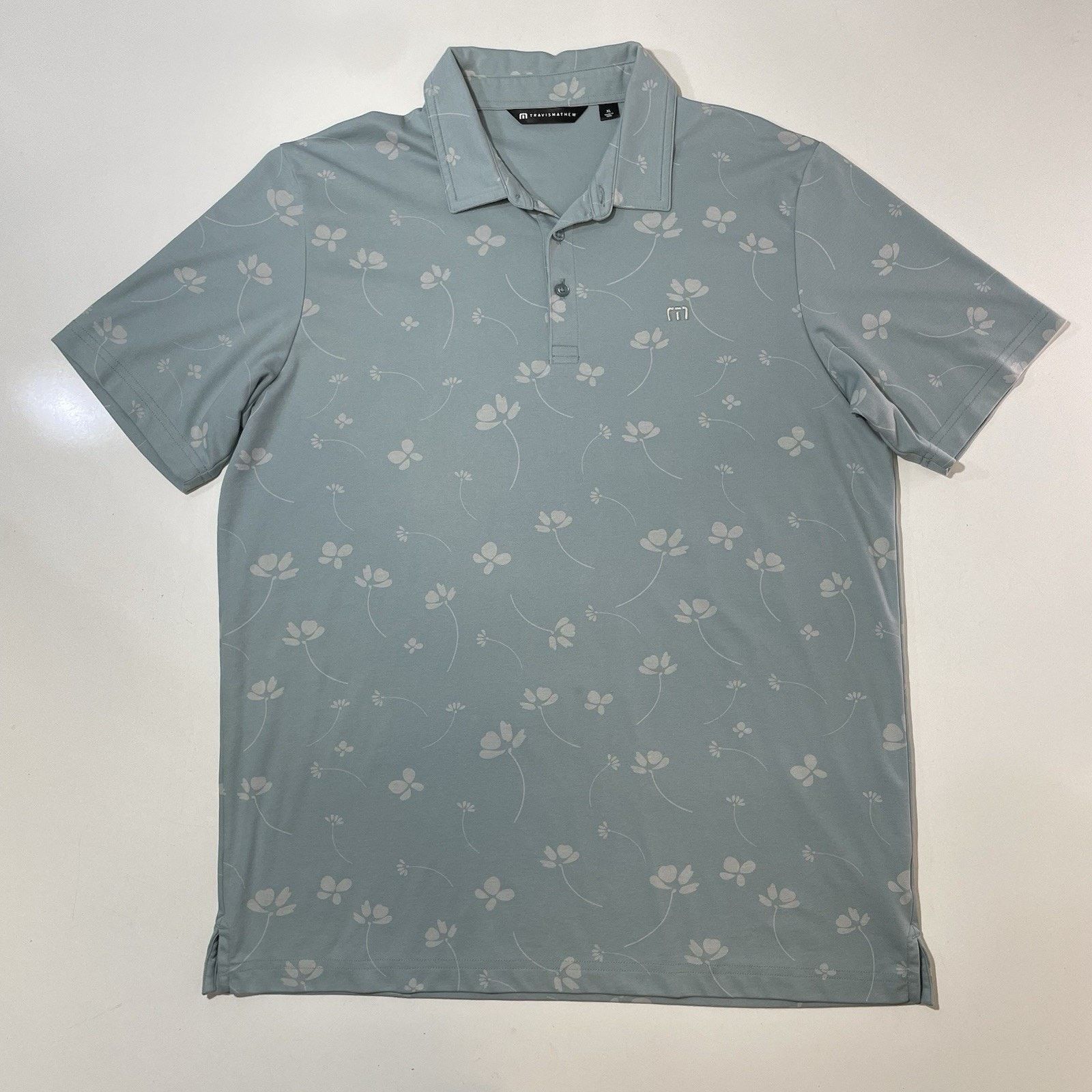 TravisMathew Travis Mathew Golf Polo Shirt Men’s Blue Green Floral Print Size US XL / EU 56 / 4 - 1 Thumbnail