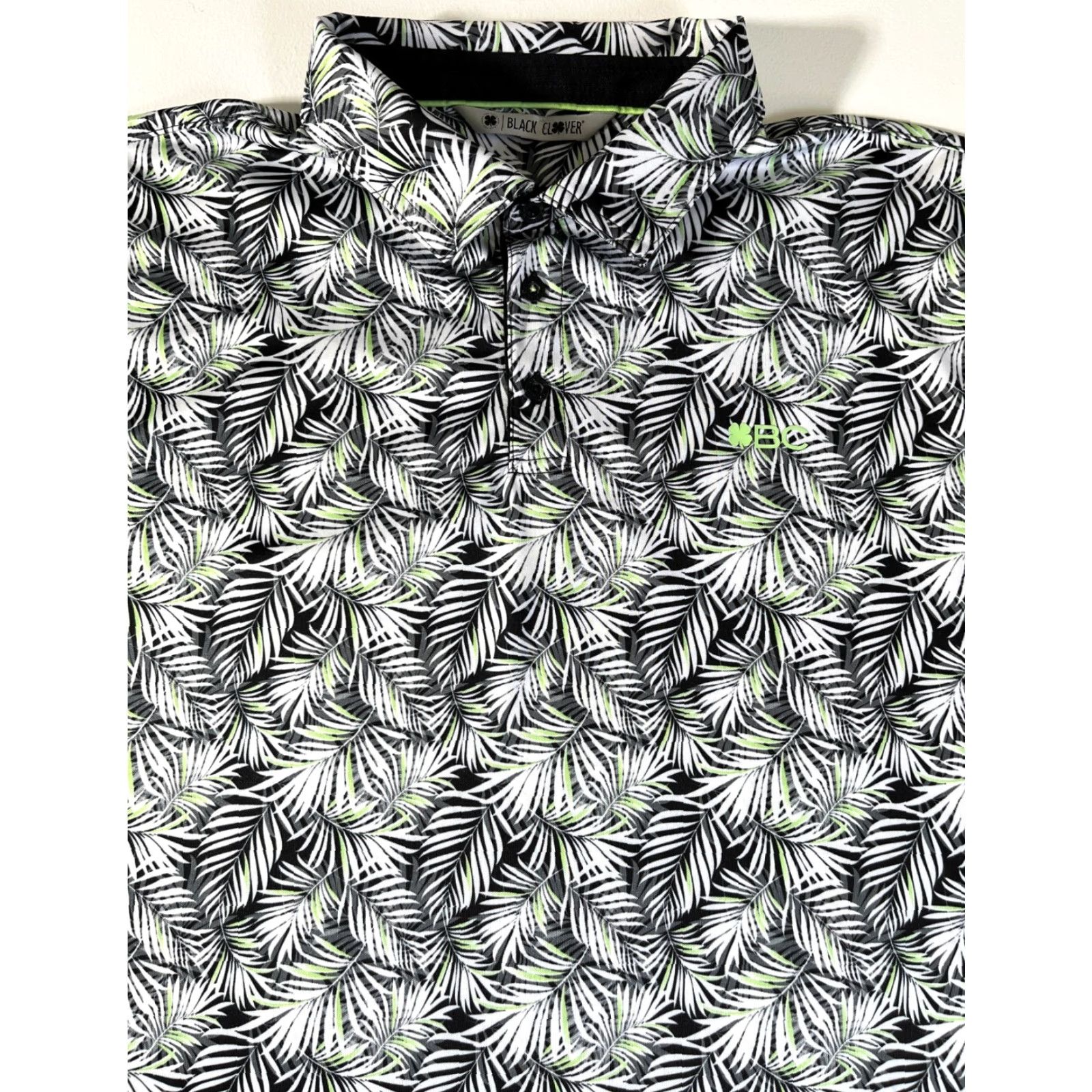 Vintage Men's Black Clover Club Tropics Golf Polo Shirt Sz XL Size US XL / EU 56 / 4 - 3 Thumbnail