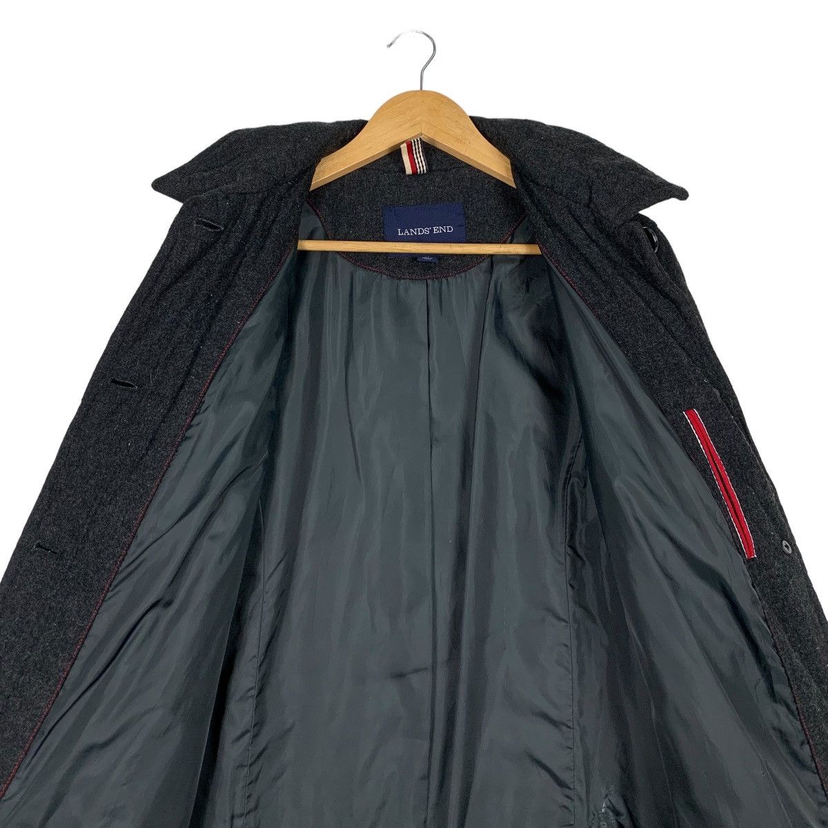 Lands' End LANDS’ END Primaloft Wool Rayon Black Coat #1132-C52 Size L / US 10 / IT 46 - 12 Thumbnail