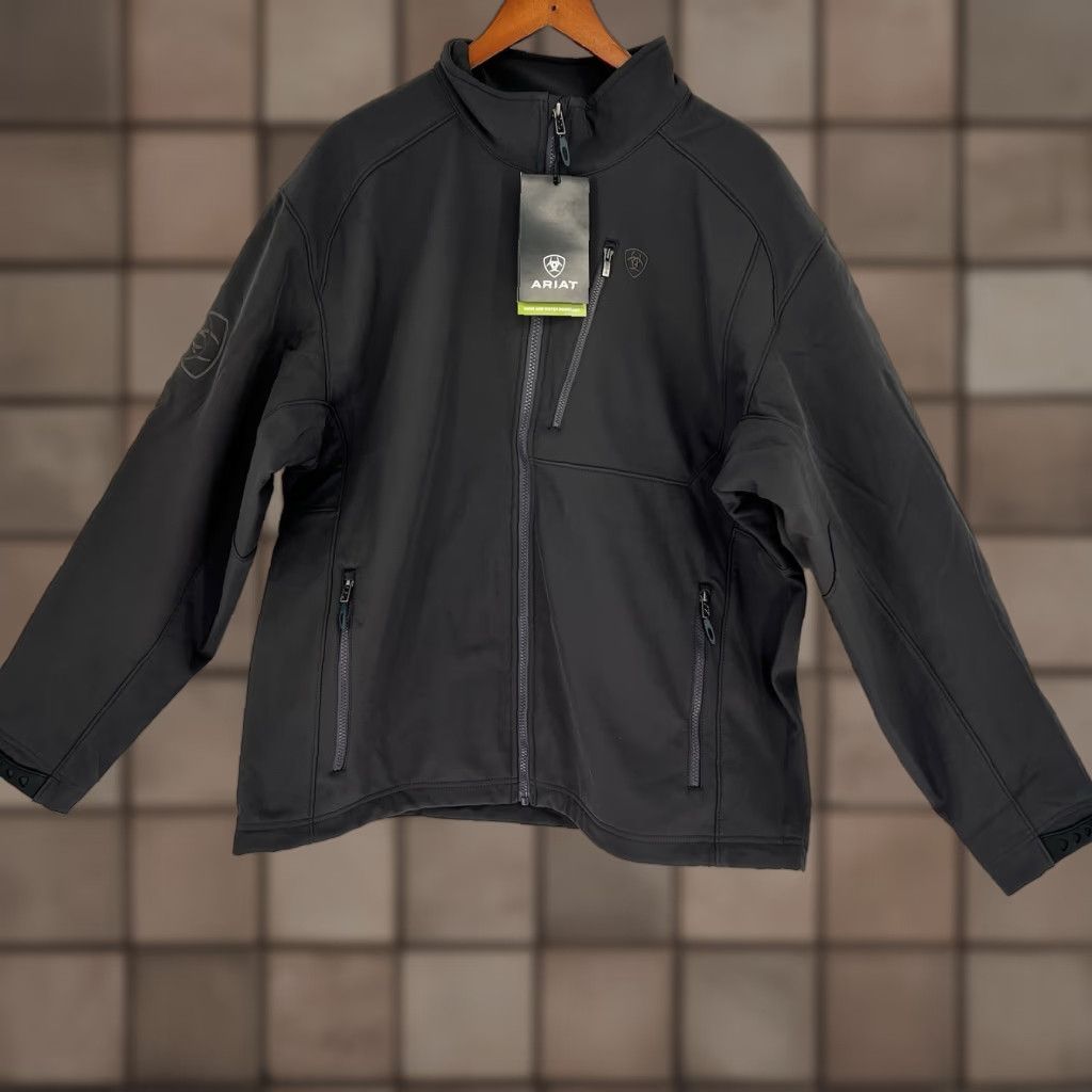 Ariat Ariat Jacket Softshell Men XL Stand-Up Collar Logo Gray Phantom Dark Grey Size US XL / EU 56 / 4 - 1 Thumbnail