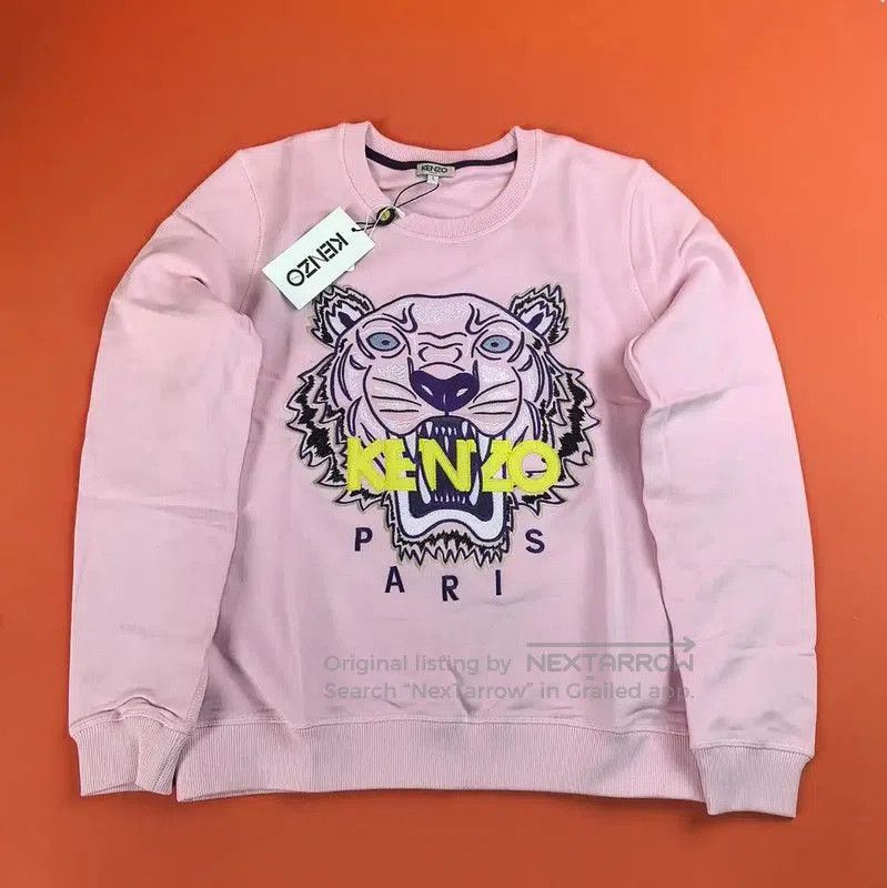 Kenzo Kenzo Pink Tiger Head Long Sleeve Sweater . Size L / US 10 / IT 46 - 1 Thumbnail