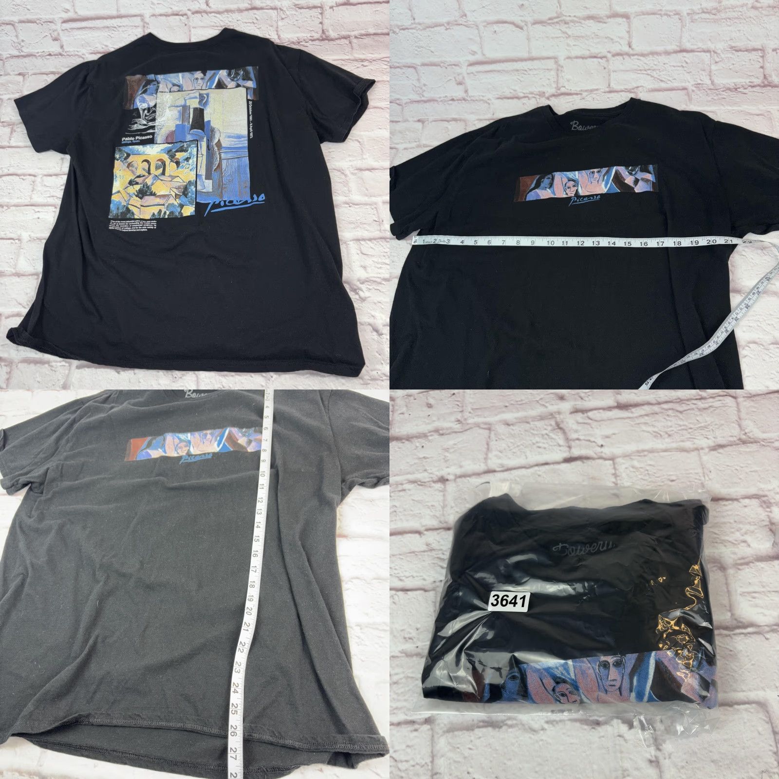 Vintage Pablo Picasso Shirt Mens XL Black Bowery Supply Cubist Graphic Art Tee Print Size US XL / EU 56 / 4 - 9 Thumbnail