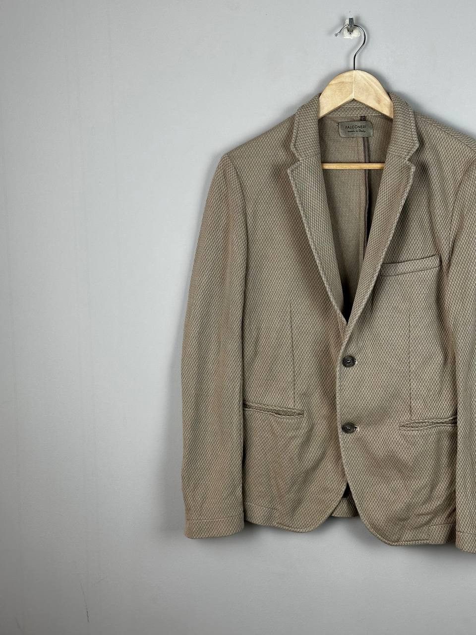 Designer Falconeri Luxury Casual Cotton Beige Blazer Jacket Size US M / EU 48-50 / 2 - 2 Thumbnail