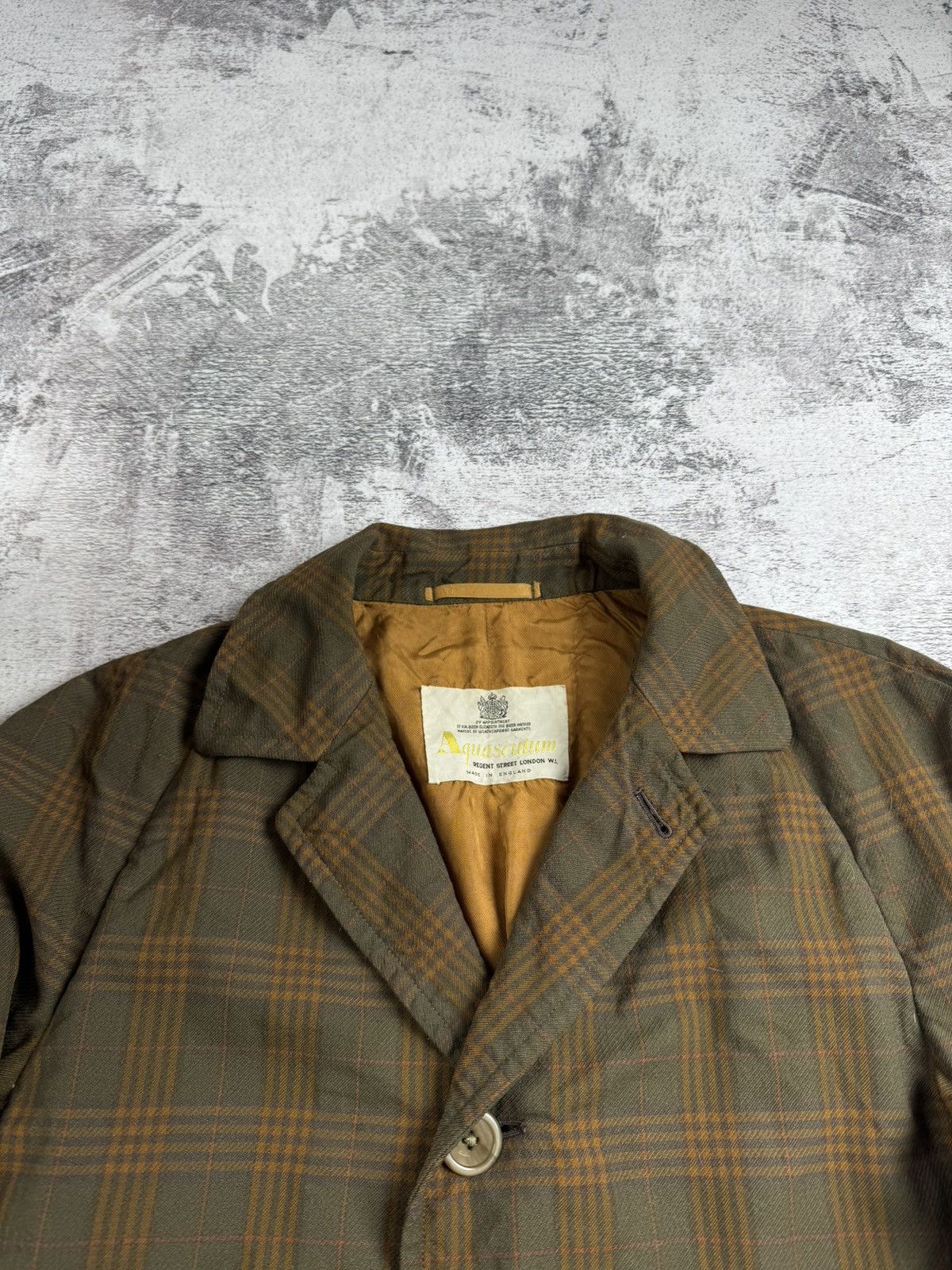 Aquascutum Aquascutum 90s Vintage Plaid Tweed Brown England Wool Button Trench Trench Coat Size L / US 10 / IT 46 - 7 Thumbnail