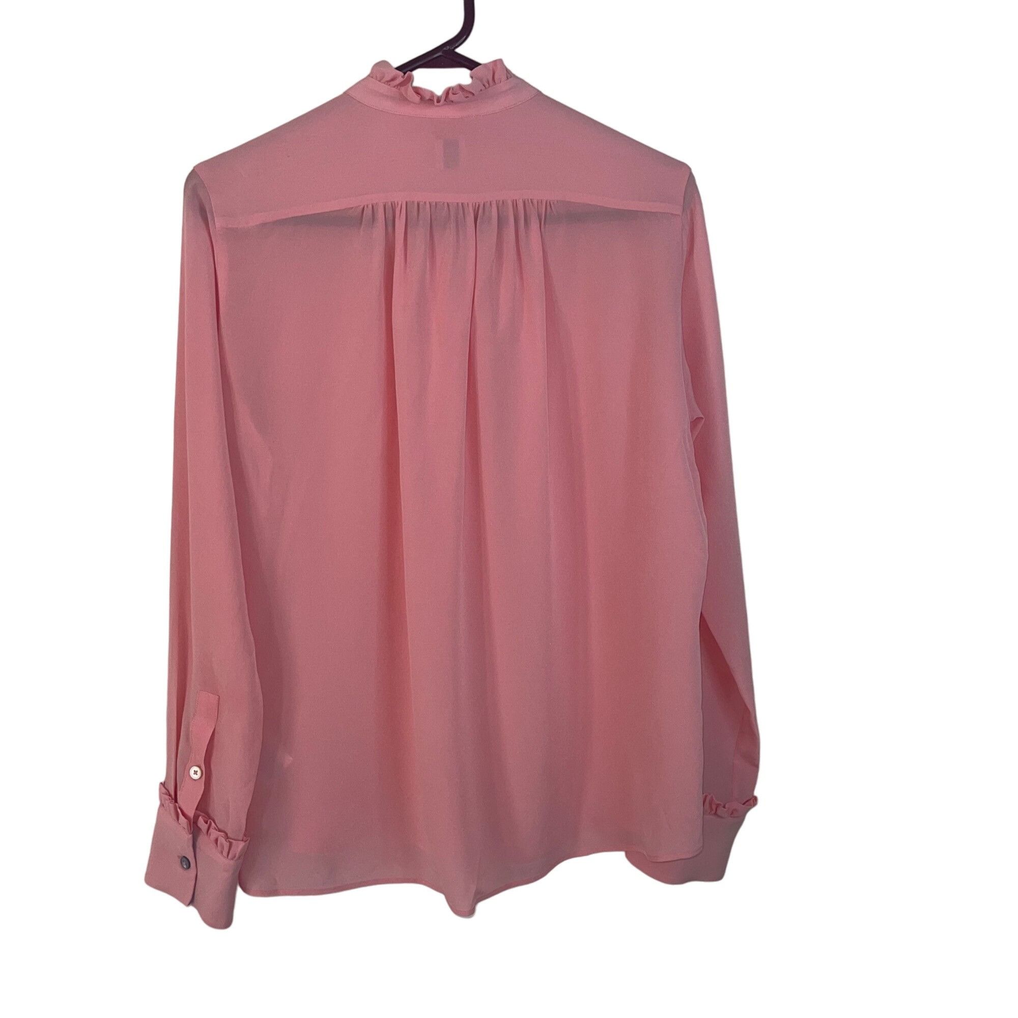 Paul Smith Paul Smith Womens Blouse Size 42 Pink Ruffle Trim Size M / US 6-8 / IT 42-44 - 2 Thumbnail