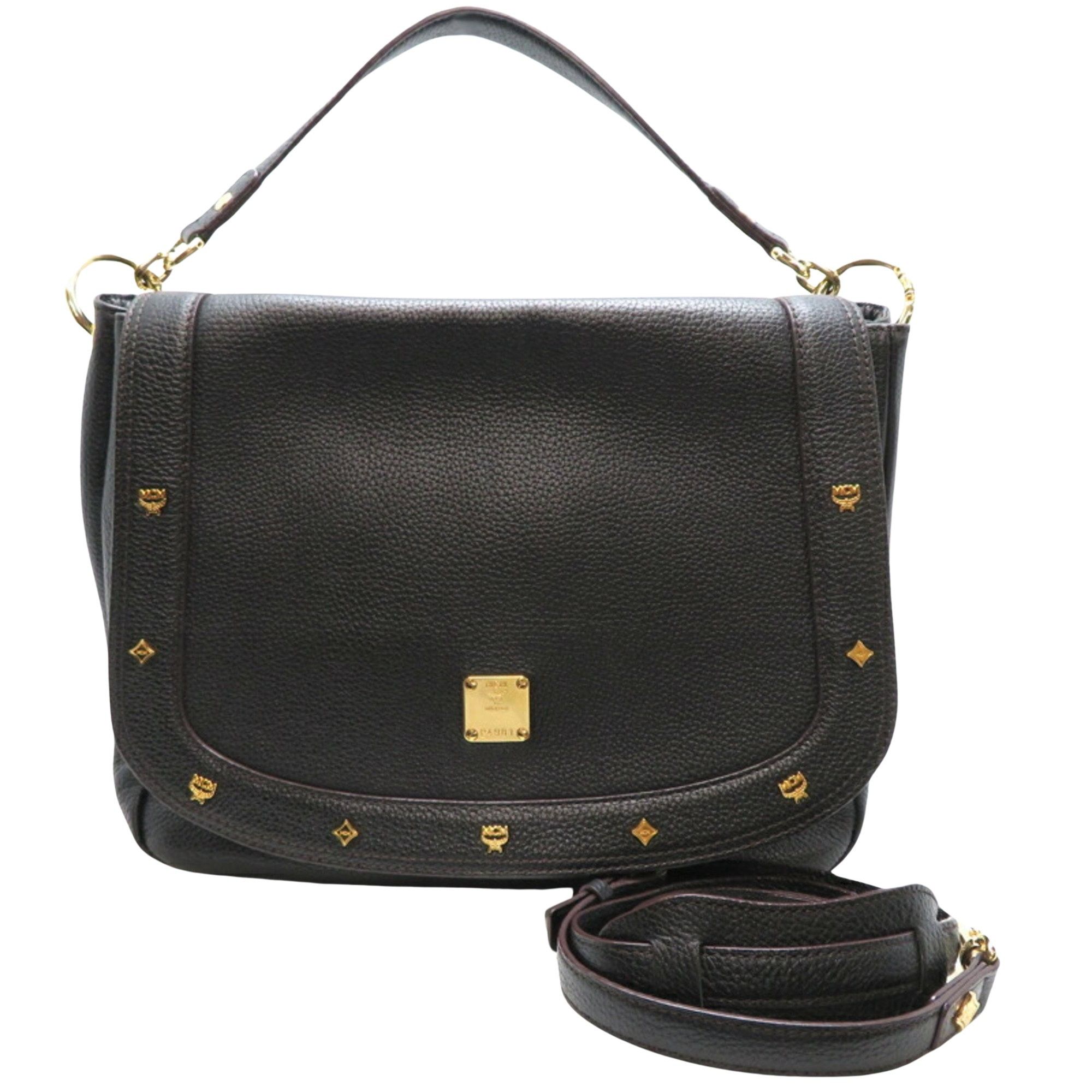 image of MCM Studded Shopper in Black, Women's
