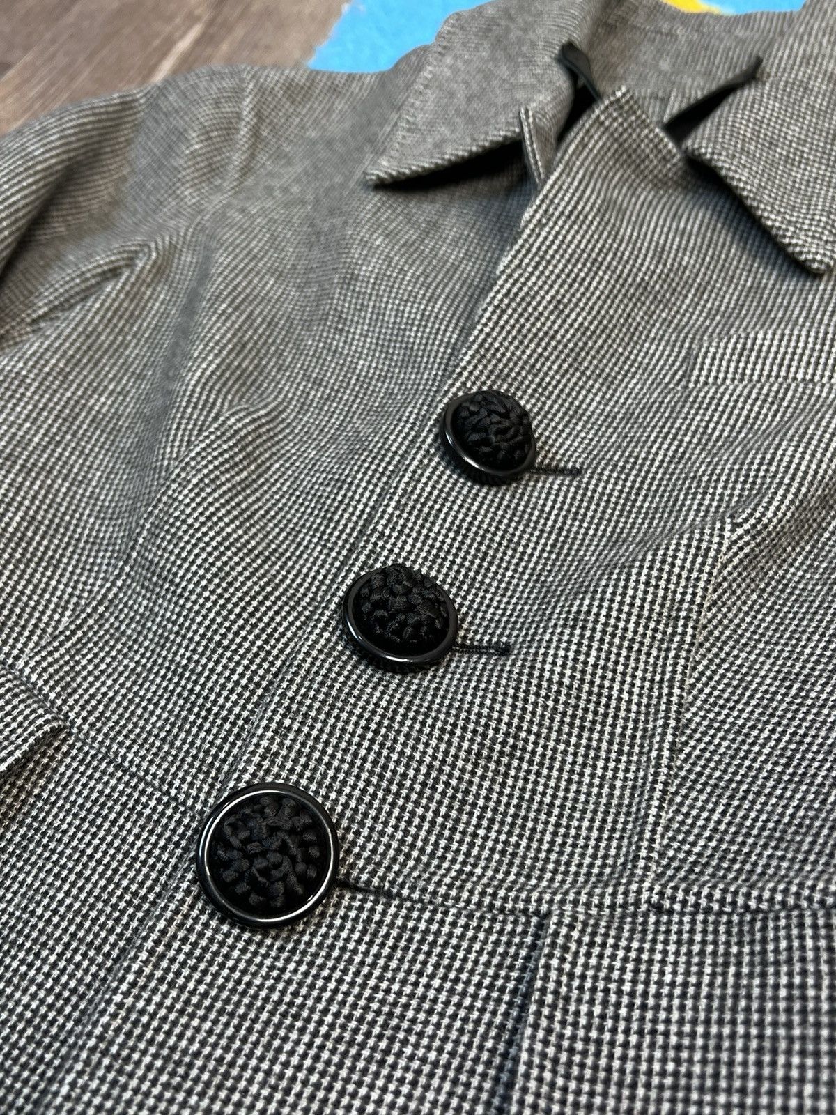 Dsquared2 × Vintage Dsquared2 Wool Checked Gray Coat Jacket with Leather details Size S / US 4 / IT 40 - 7 Thumbnail